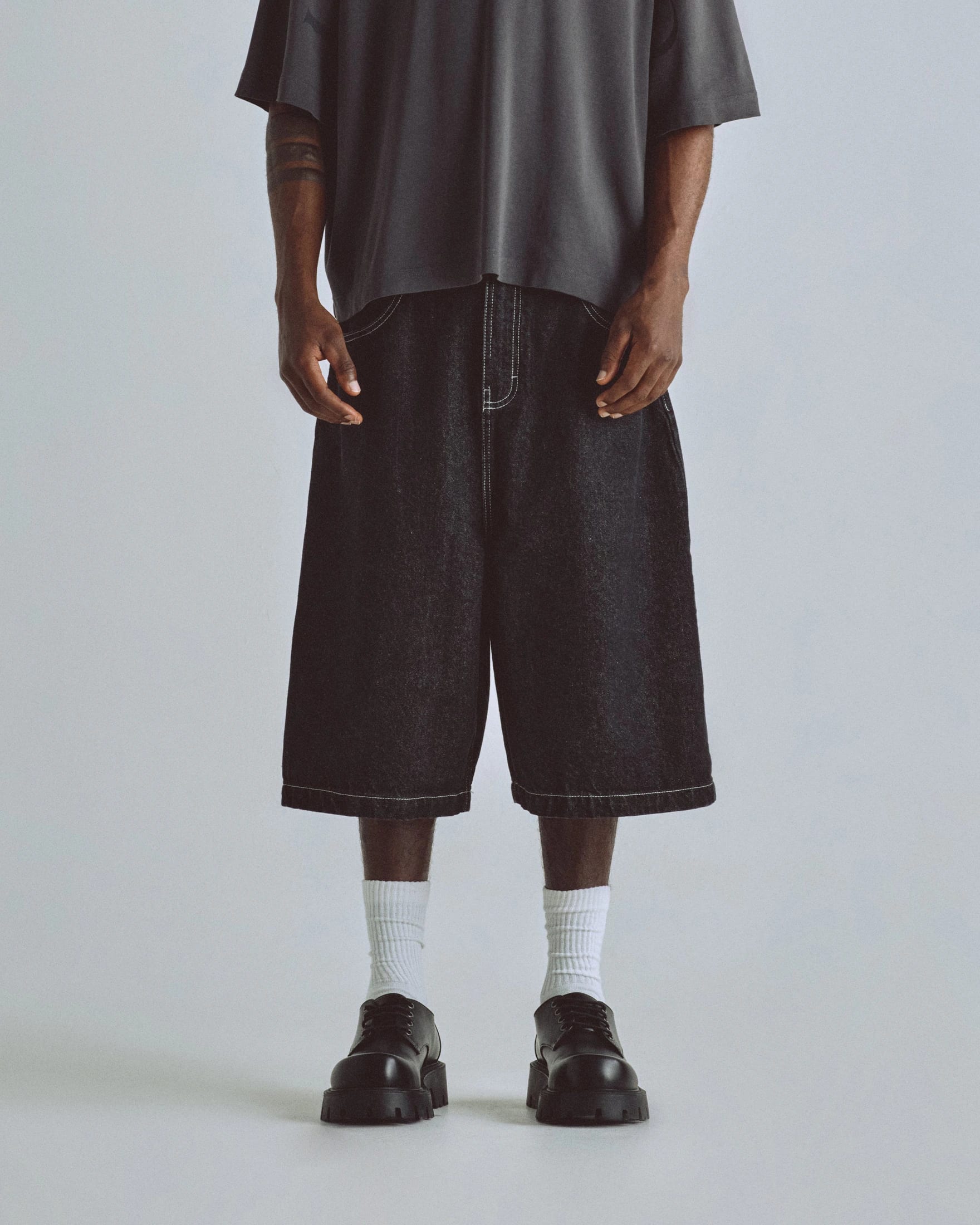 Basics UNDGLD Denim Jort Black - imagen 5