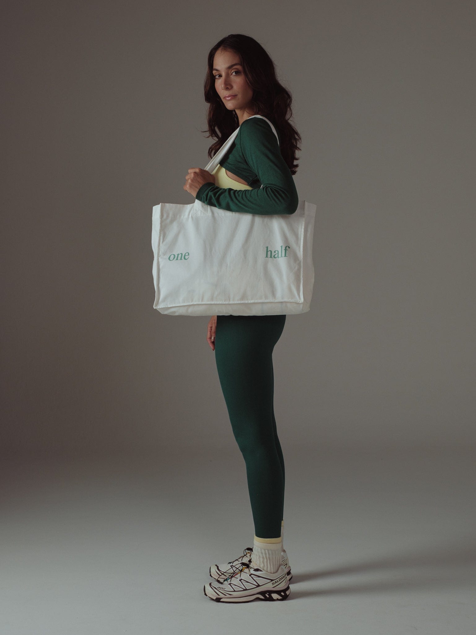 TOTE BAG - SOFT WHITE & BRIGHT GREEN - imagen 9