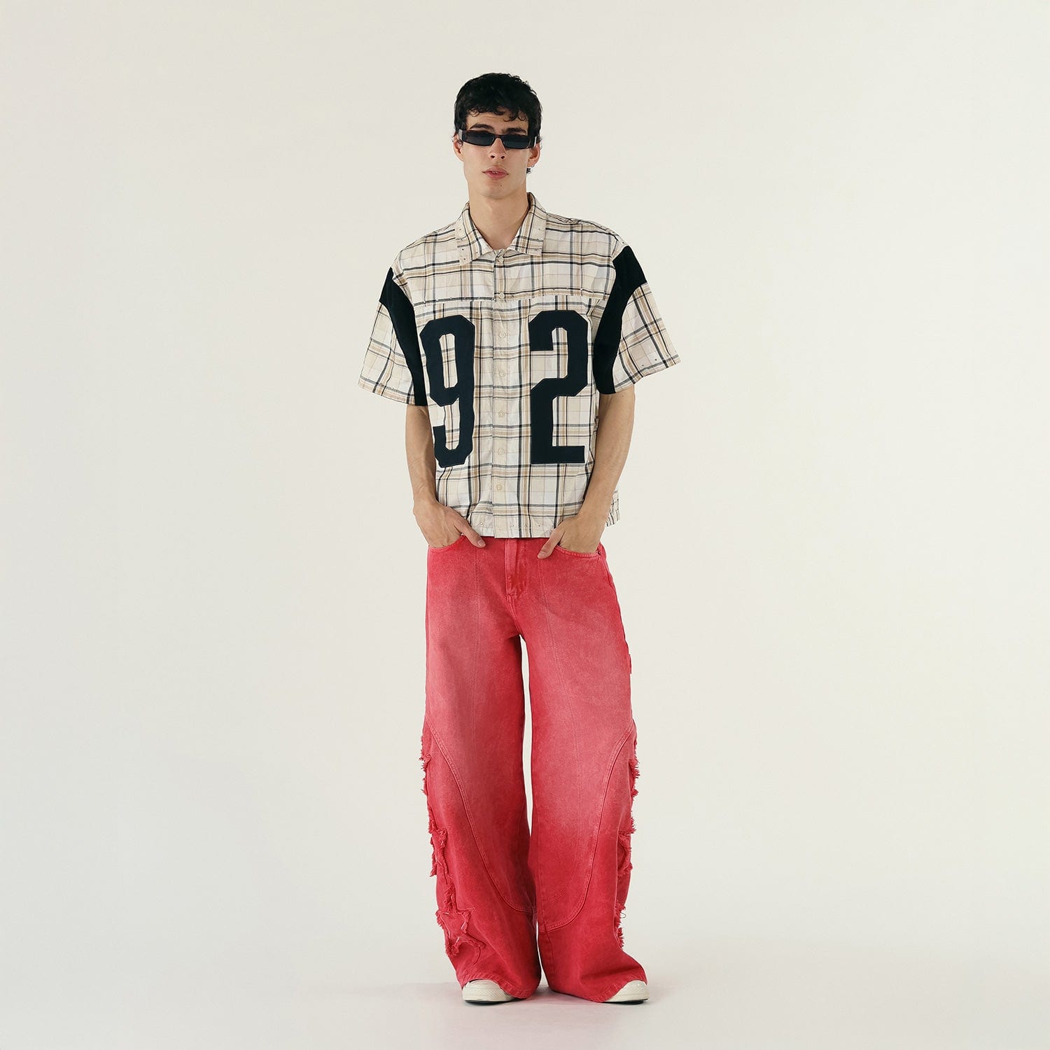 Plaid Button-Up Jersey - Cream - imagen 3