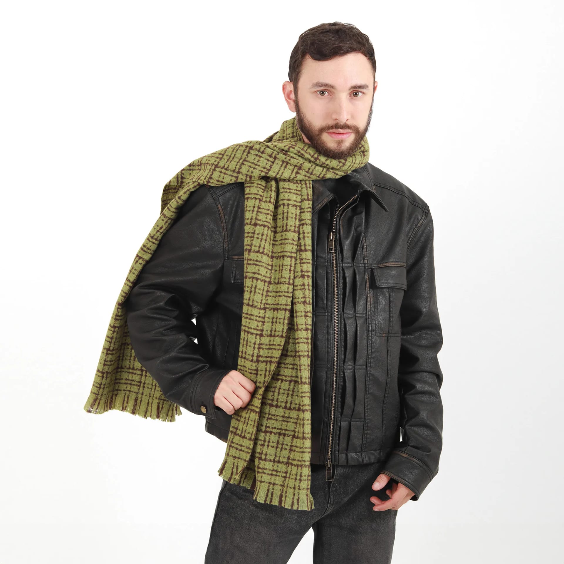 Bufanda Unisex Cuadros Verde - imagen 1
