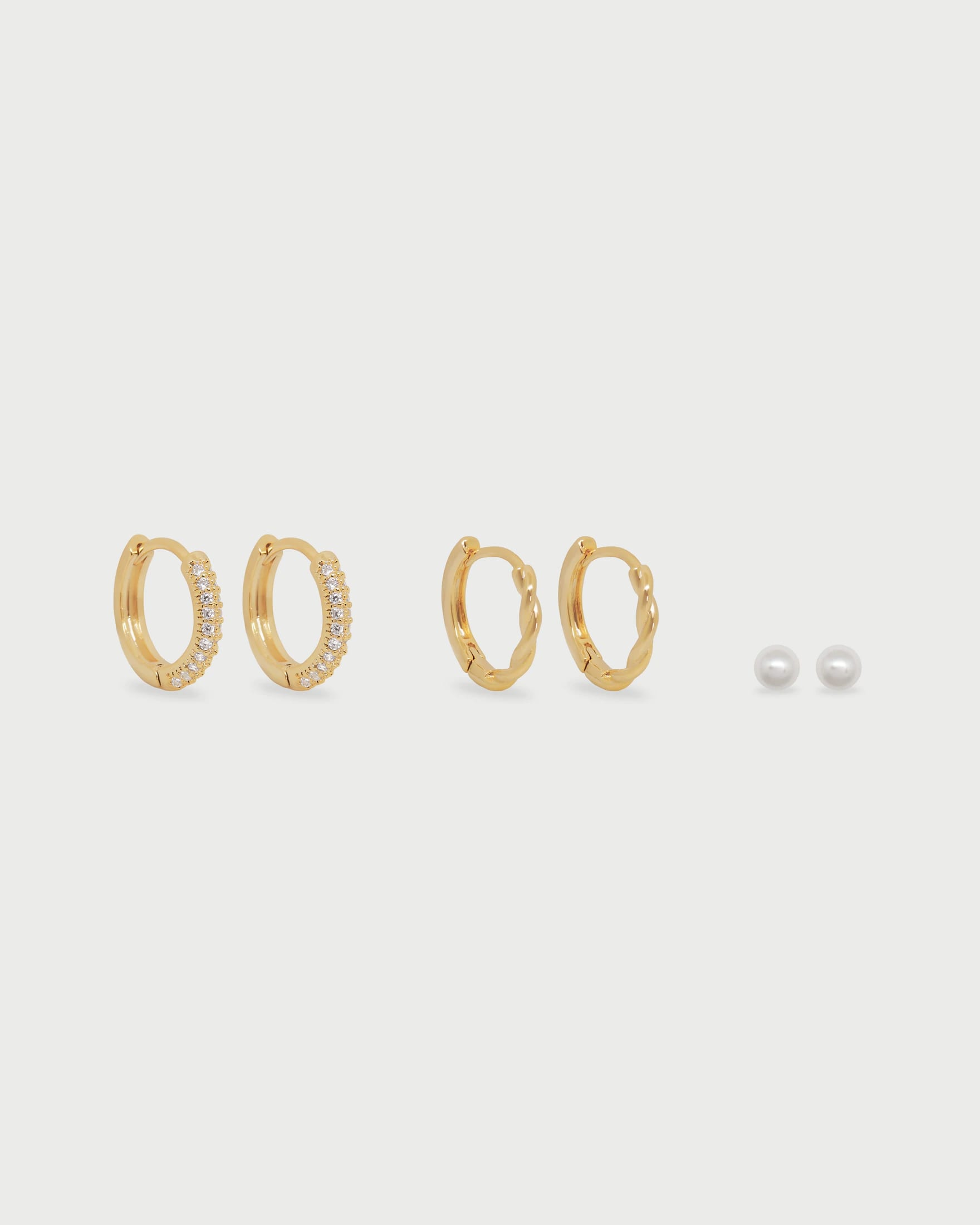 Set X3 Aretes Enlazados y Perlas - imagen 3