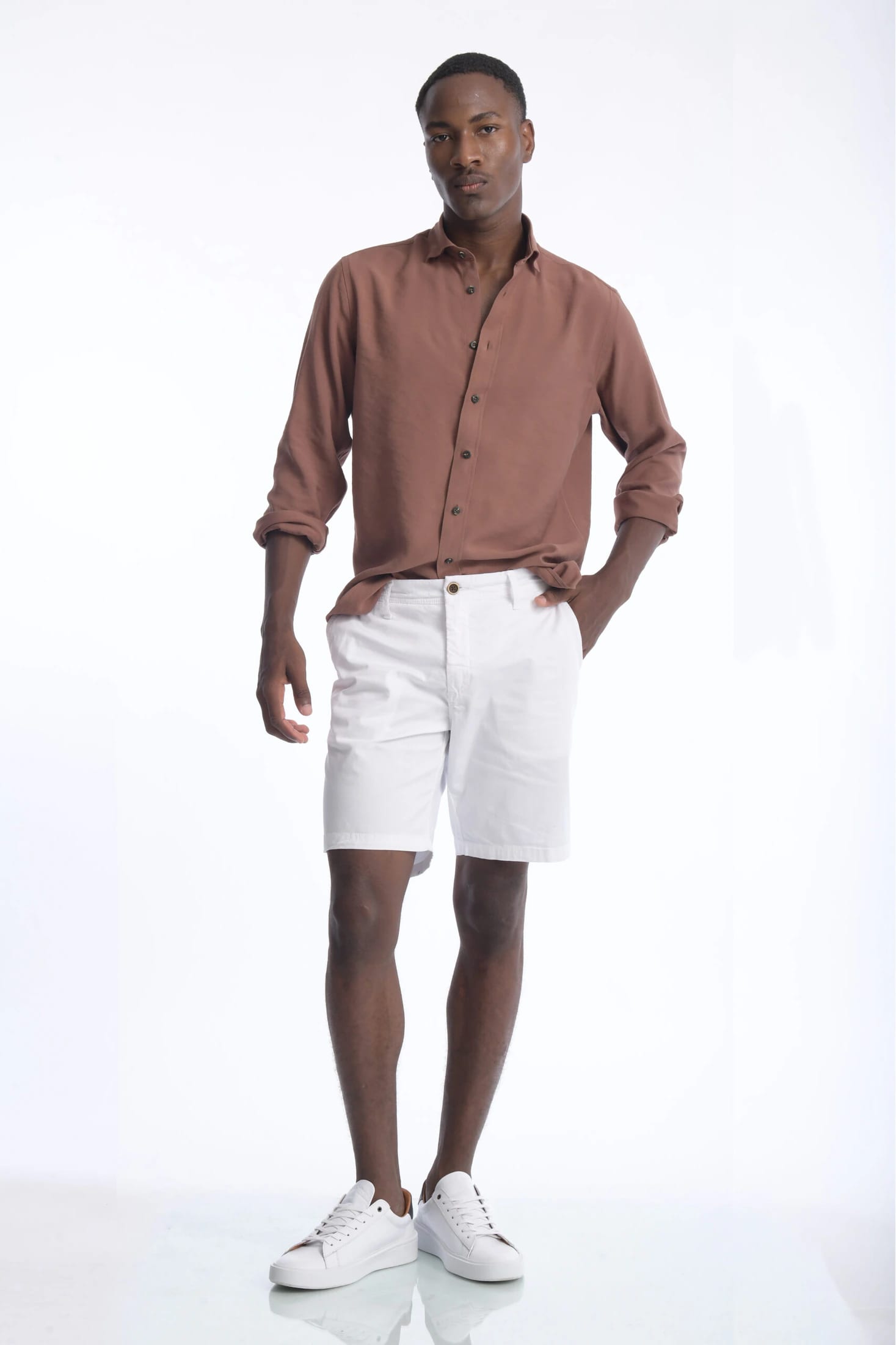 Bermuda Chino Dril Blanco - imagen 1