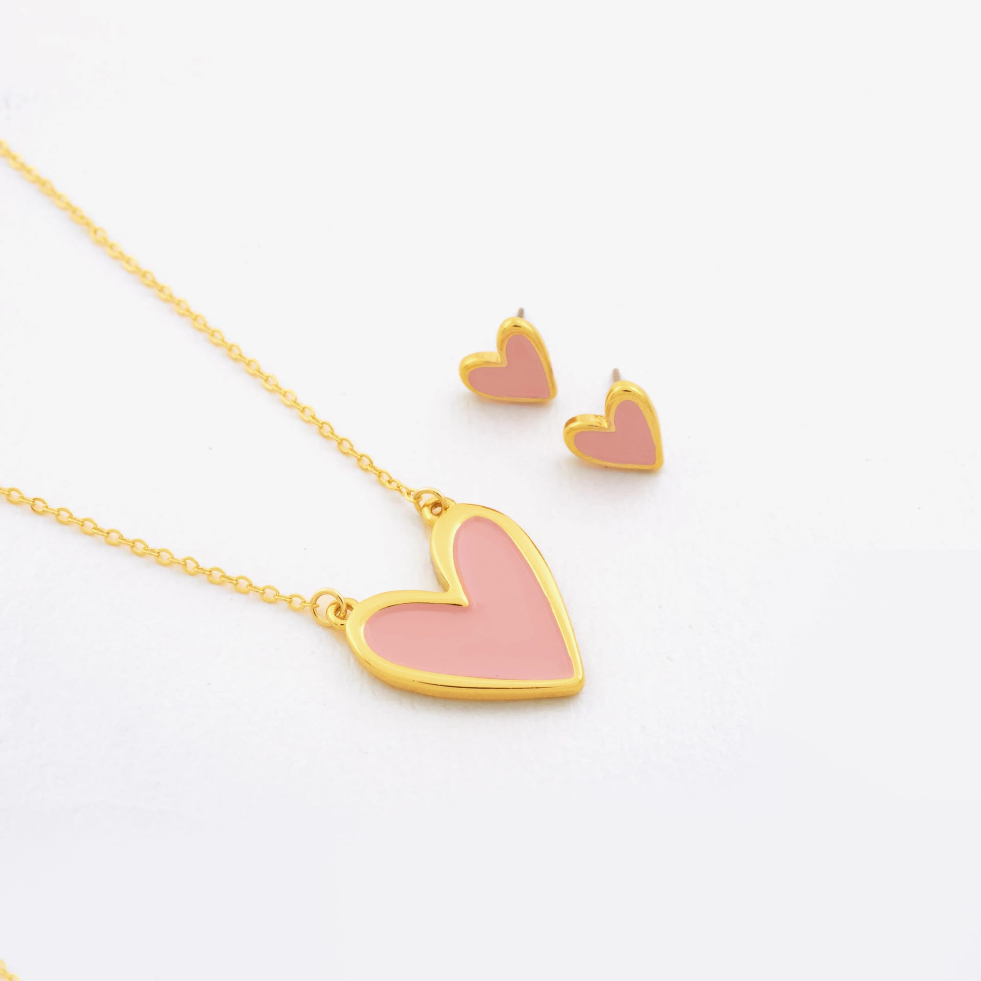 Set Cadena + Aretes Corazón - imagen 5