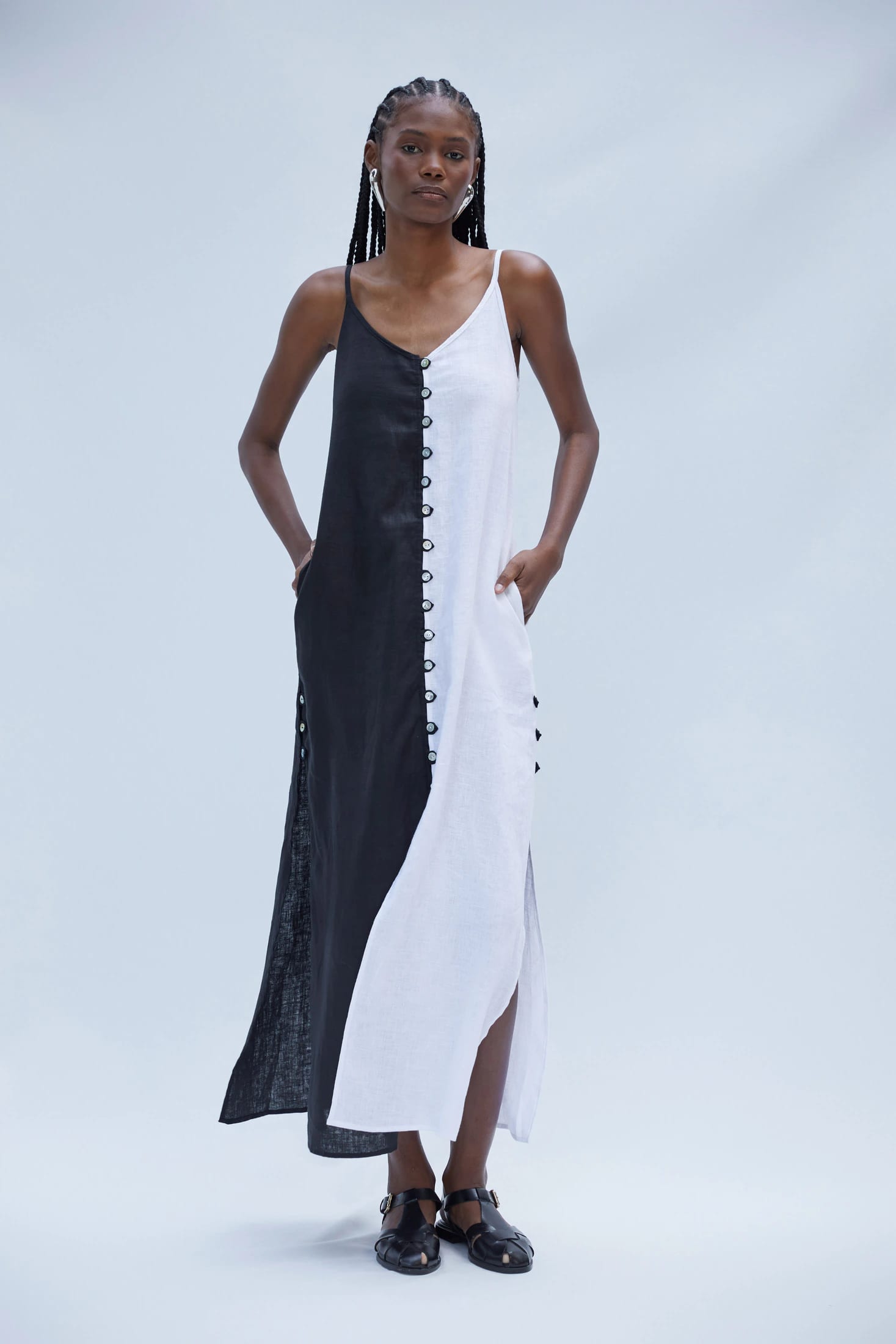 YANNA DRESS WHITE/BLACK - imagen 1