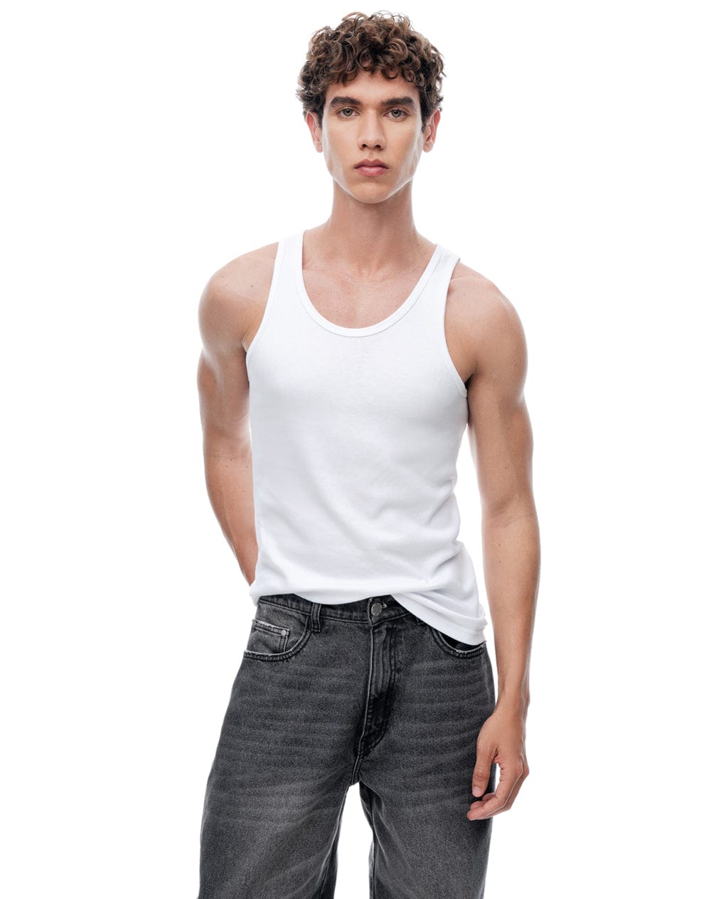 Camisilla slim algodón blanco hombre - imagen 3