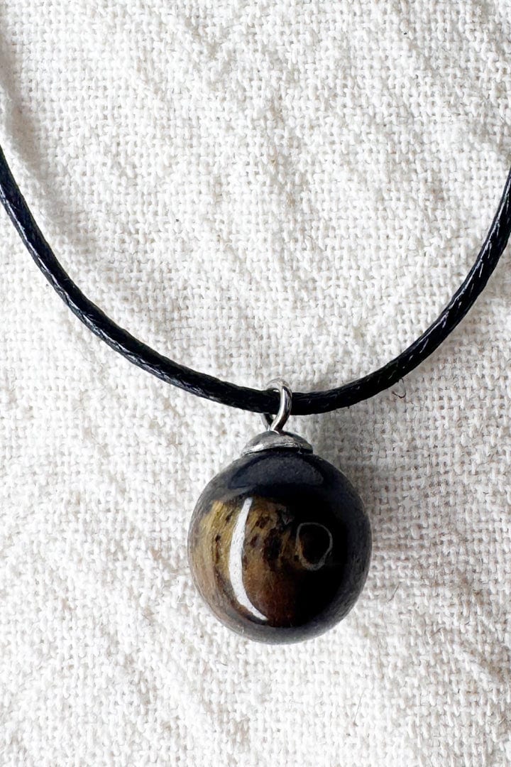 Collar cuerda piedra ojo de tigre - imagen 3