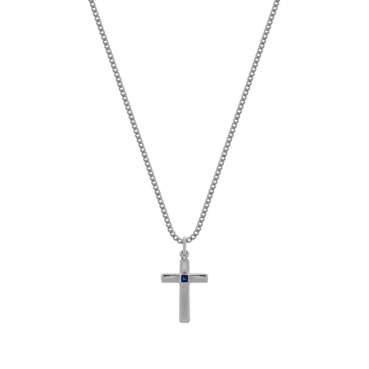 AXIS CROSS NECKLACE | CADENA CON DIJE EN FORMA DE CRUZ EN PLATA LEY 925 Y PIEDRA - imagen 4