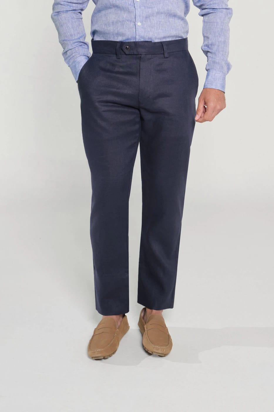 Pantalón Slim Lino Azul Navy - imagen 1