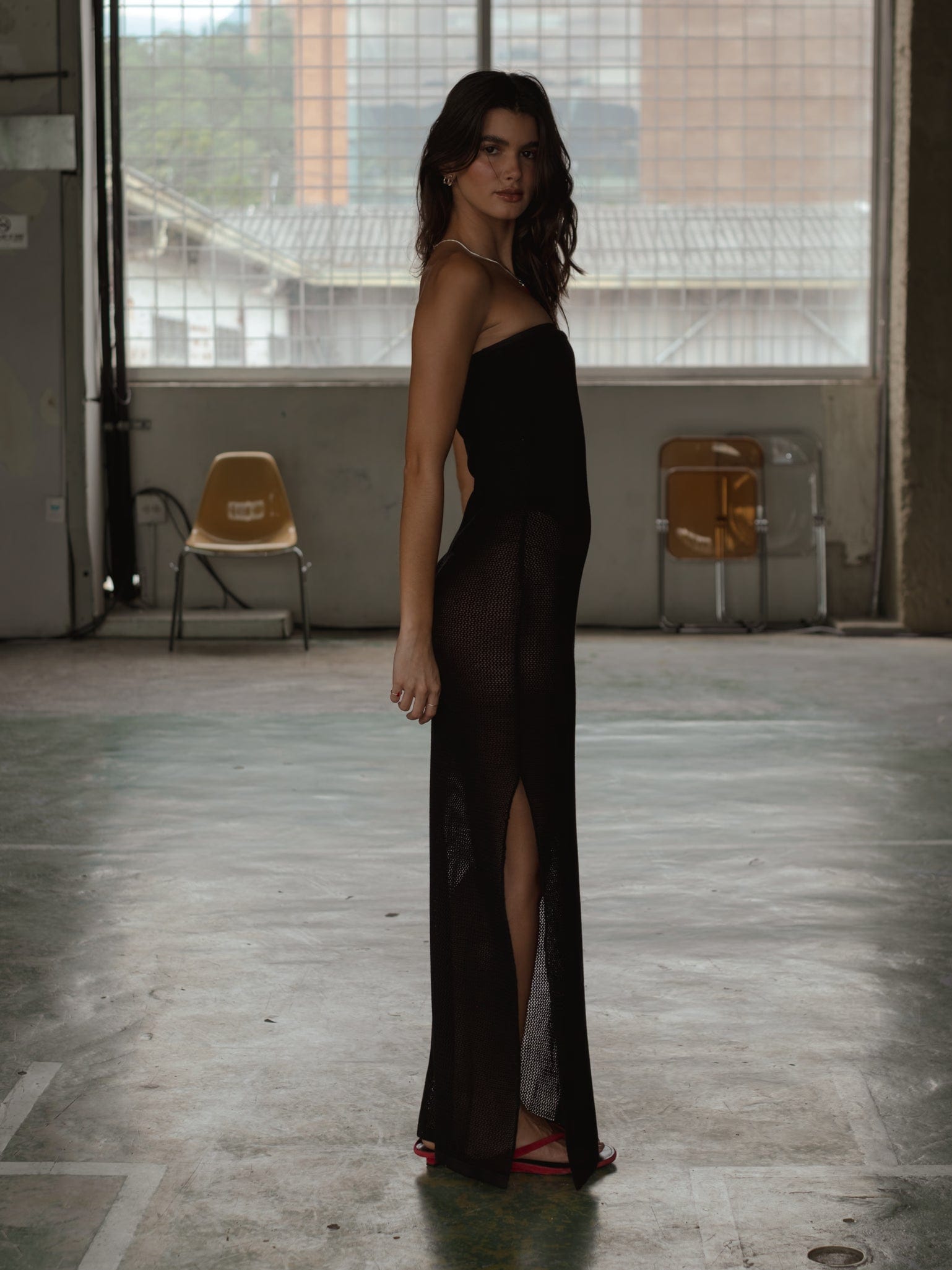 STRAPLESS BODYSUIT KNIT DRESS - BLACK - imagen 4