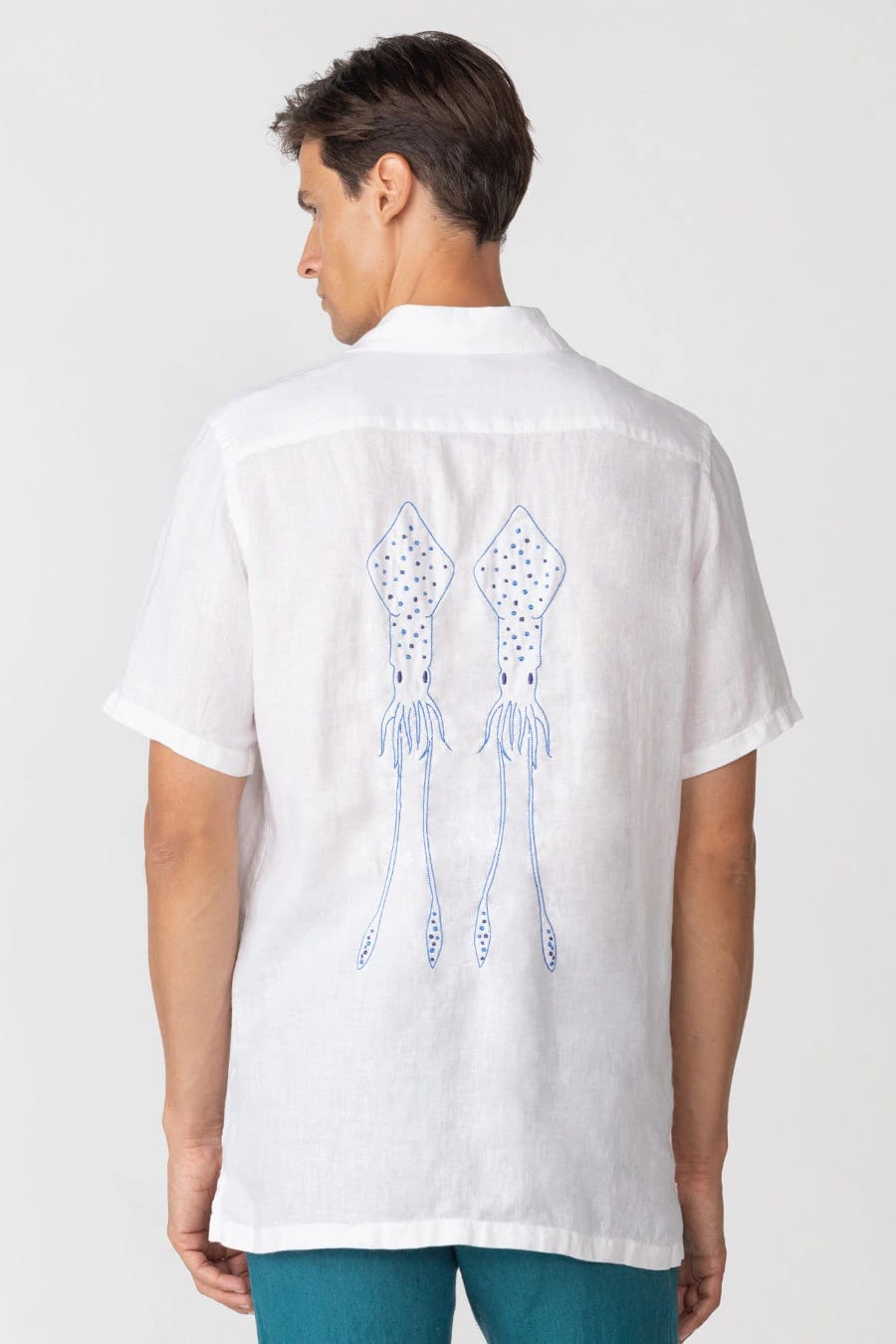 Men's linen shirt white epiro - imagen 1