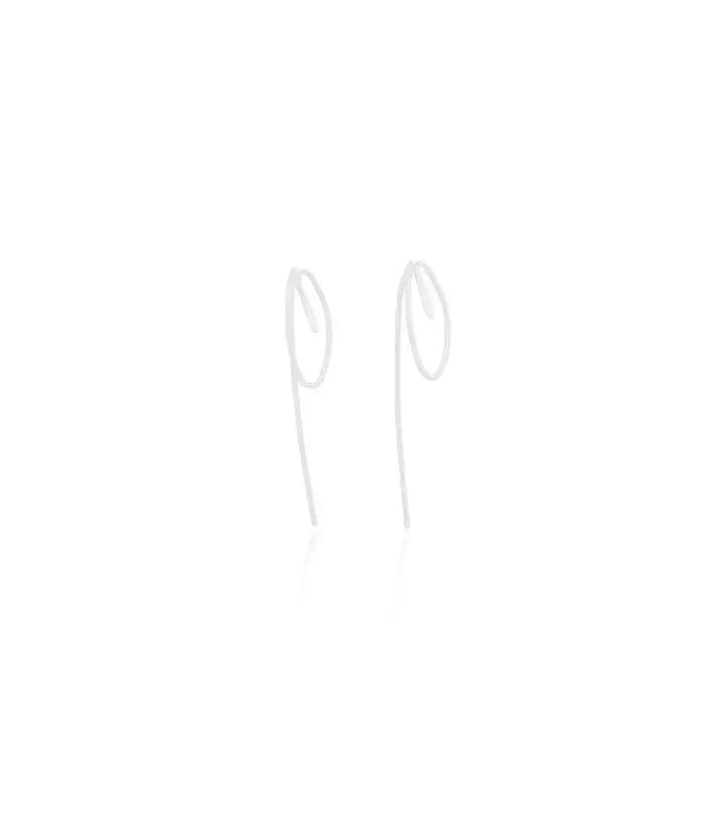 Aretes Brisa Cortos Plata - imagen 2