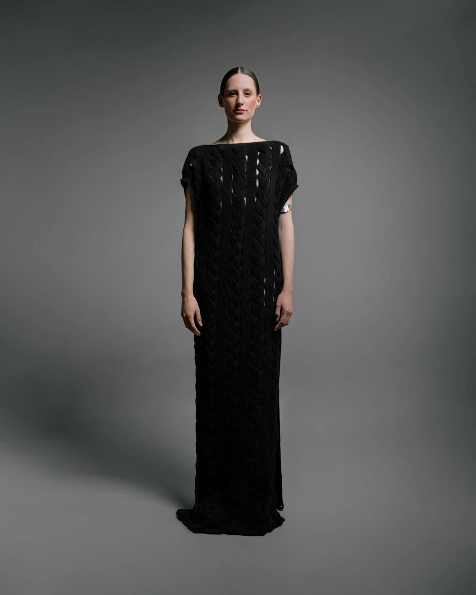 FLAT BRAIDED KNITTED DRESS - imagen 2