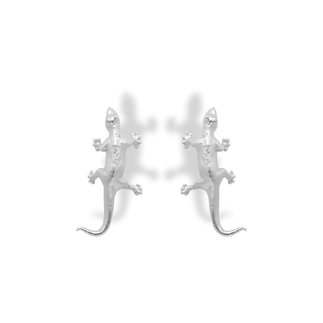 Aretes de lagartija silver - imagen 1