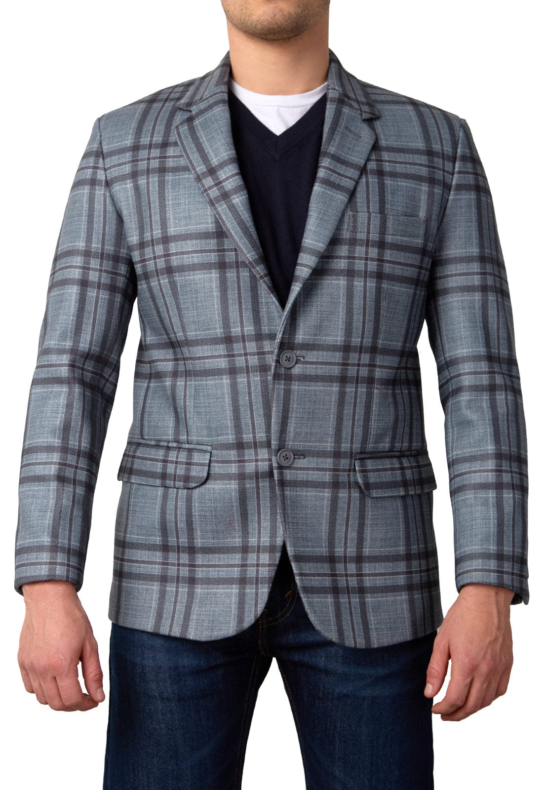 Blazer estampado negro a cuadros - imagen 3