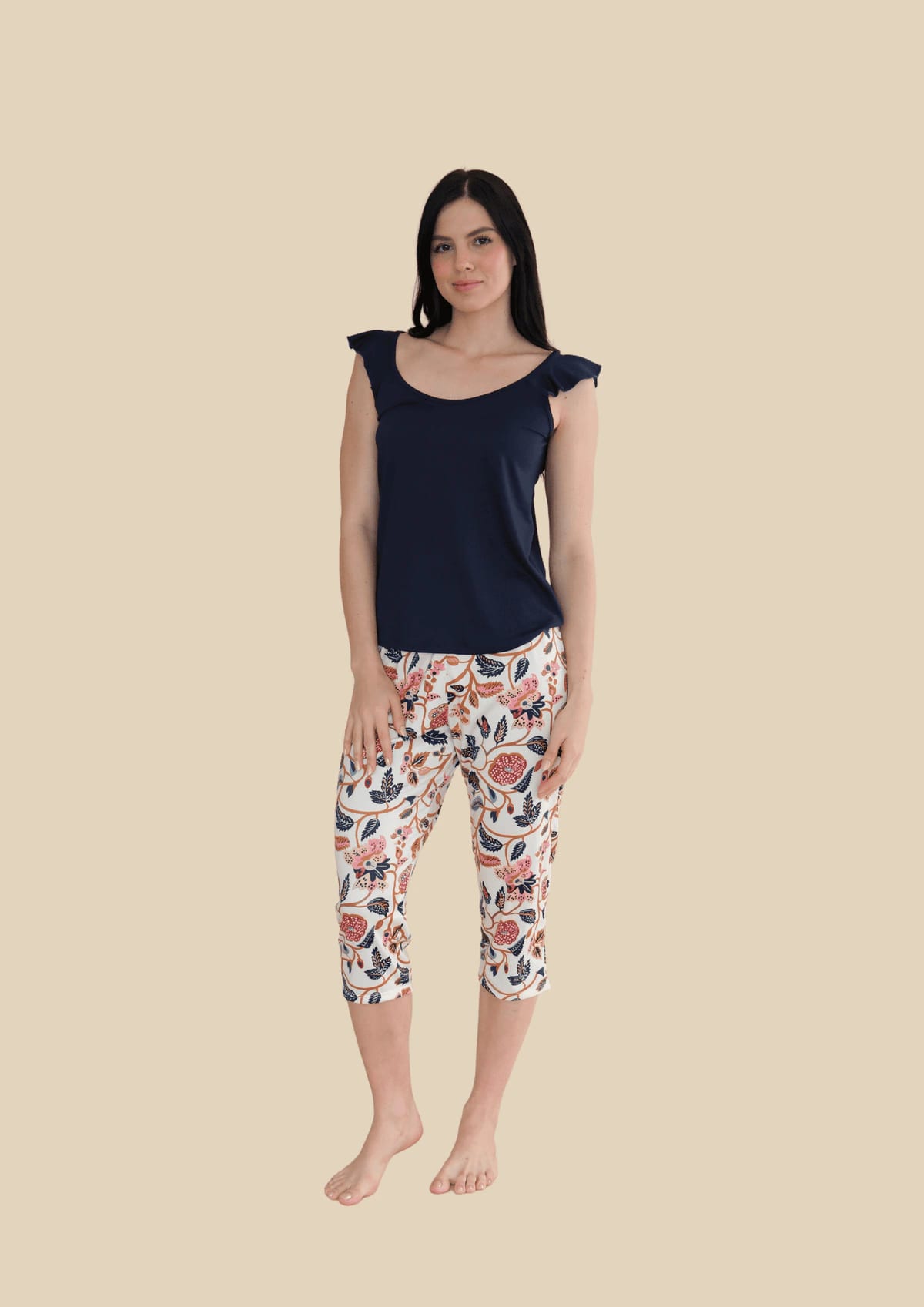 Pijama Capri Estampado Azul - imagen 1