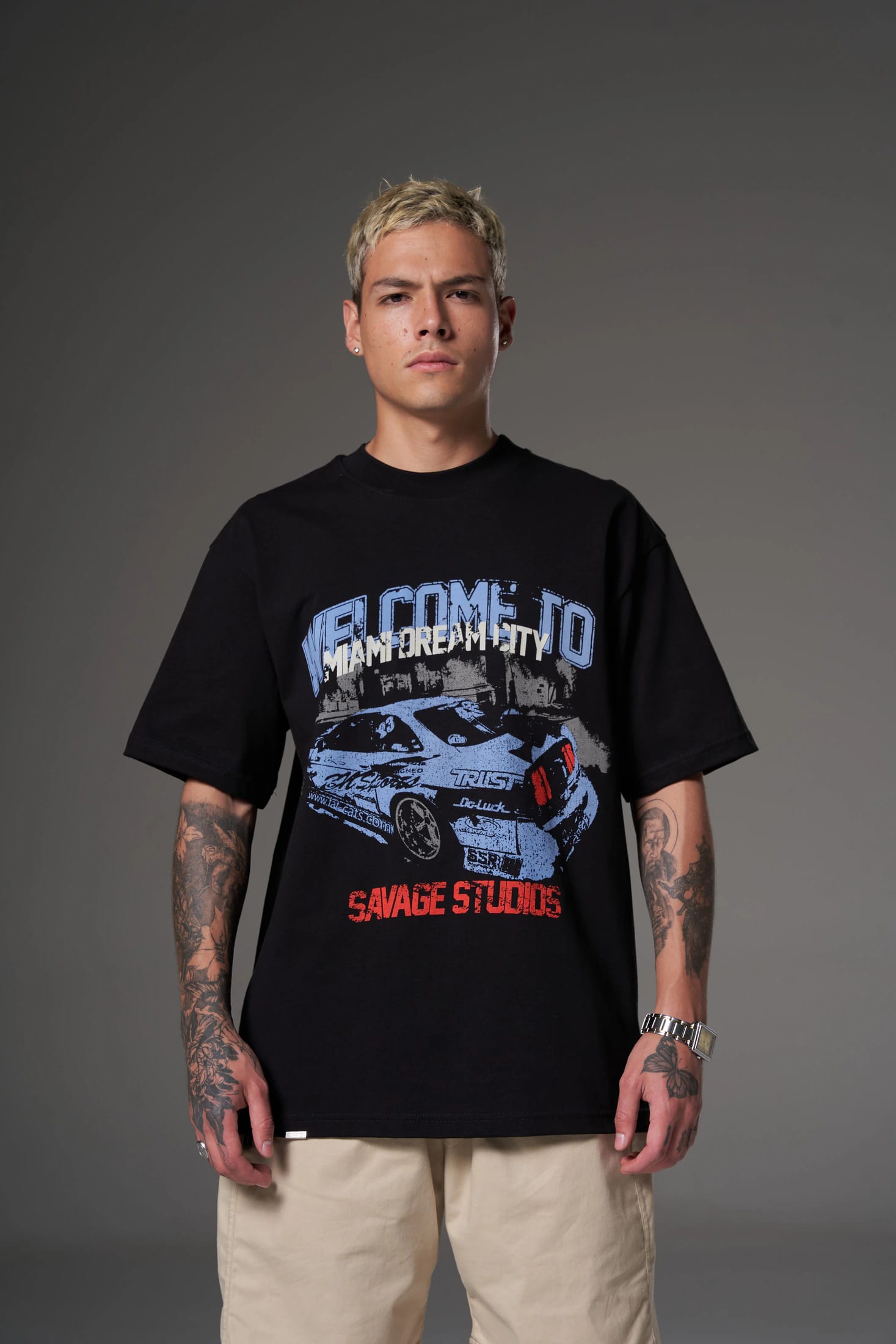 T shirt welcome to Miami azul 250 gramos 14604 - imagen 1