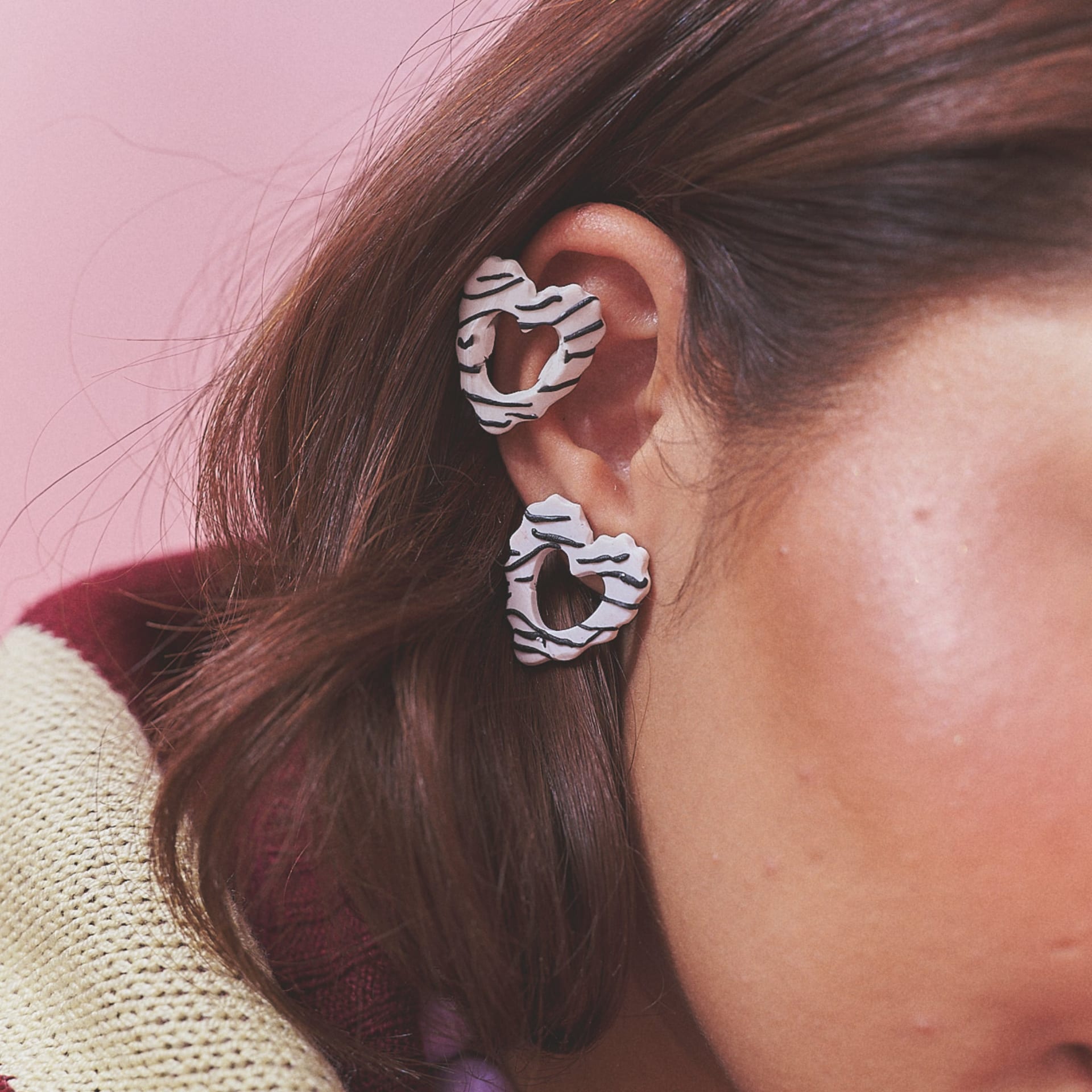 Earcuff Corazón Rayado - imagen 1