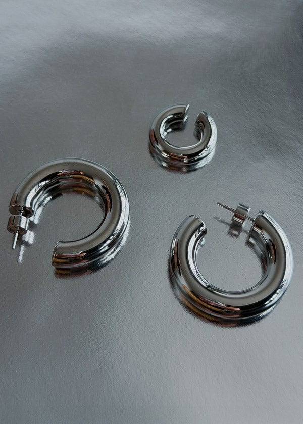 Combo MENIK HOOPS + EXTRA CHUNKY EARCUFF - imagen 1