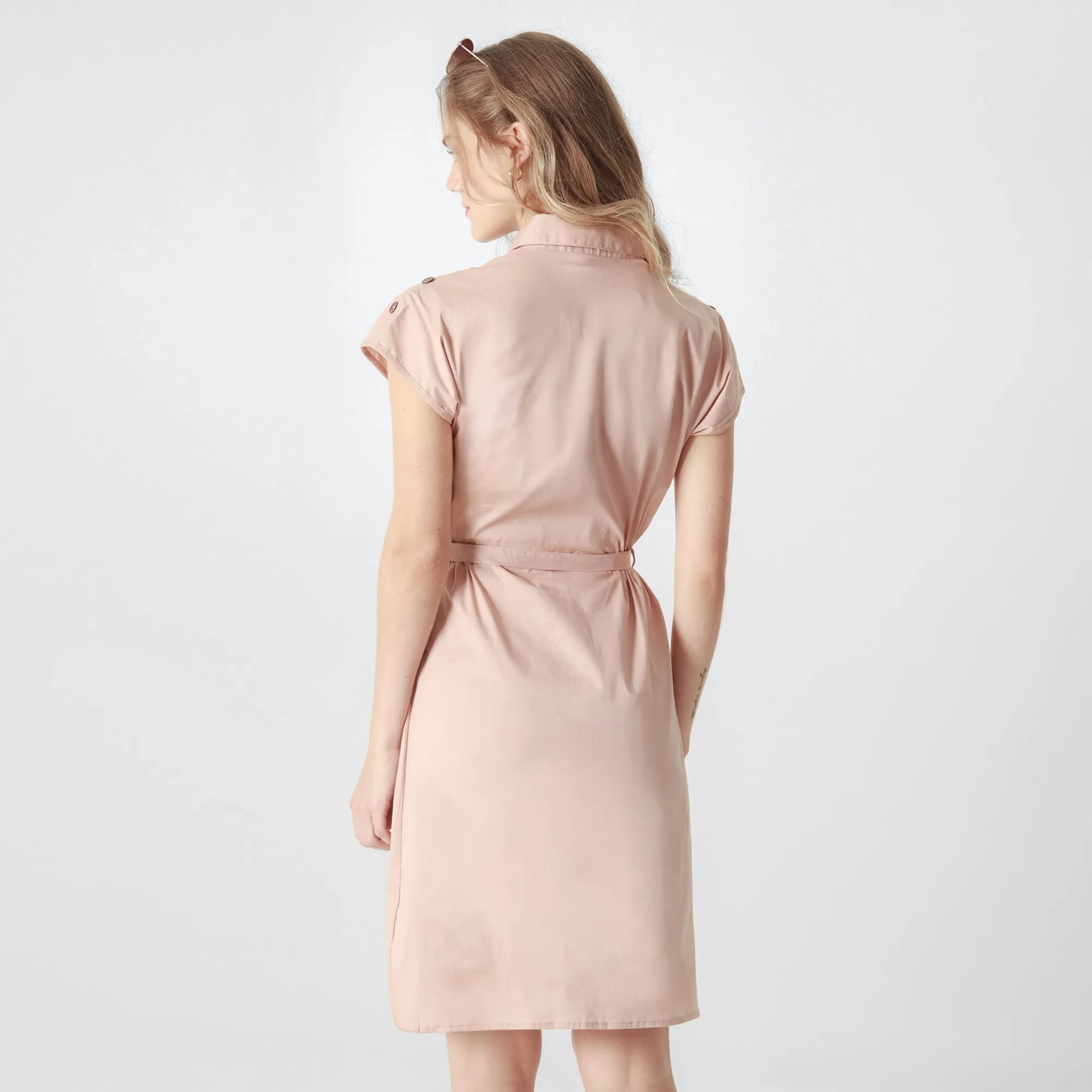 Vestido Cuello Camisero Manga Corta - imagen 6