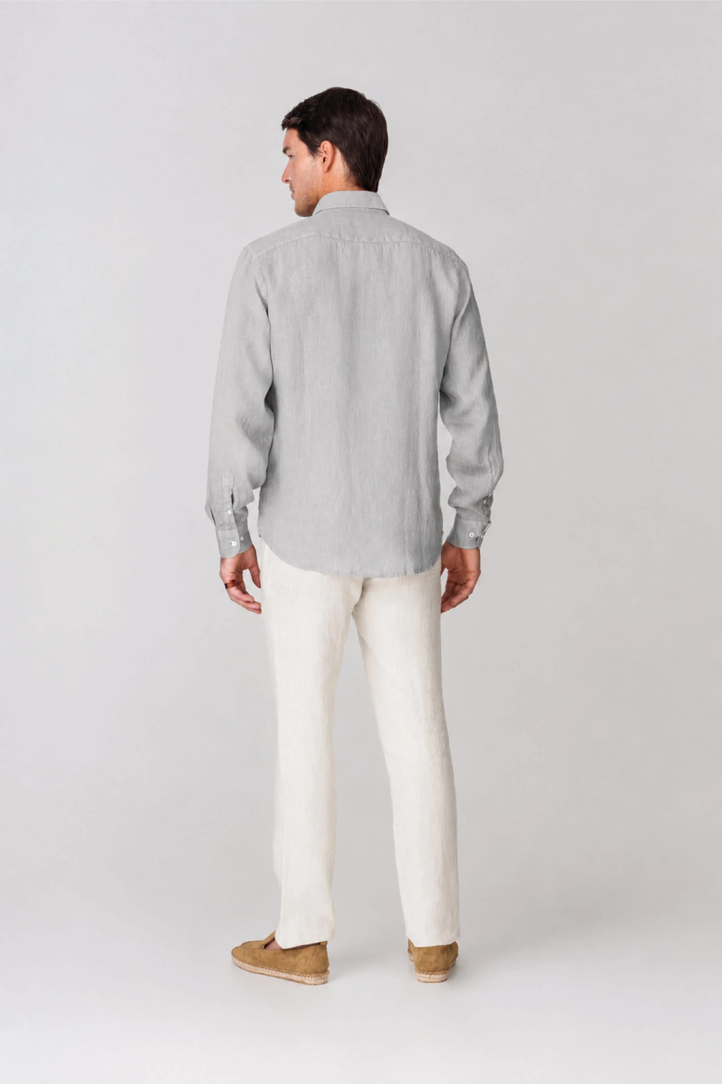 Men's linen shirt icy gray - imagen 6