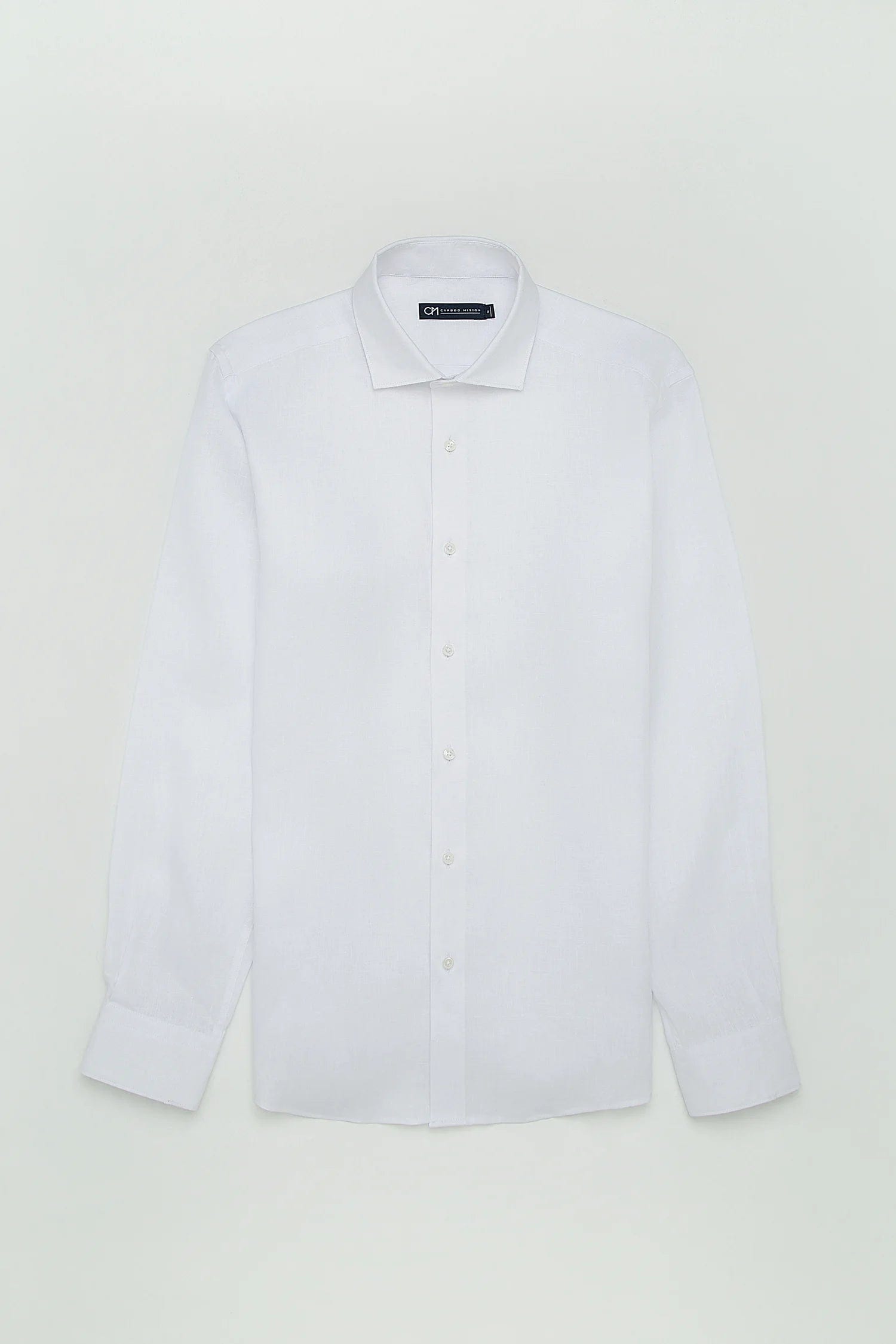 Camisa Button Under Lino Blanco - imagen 1