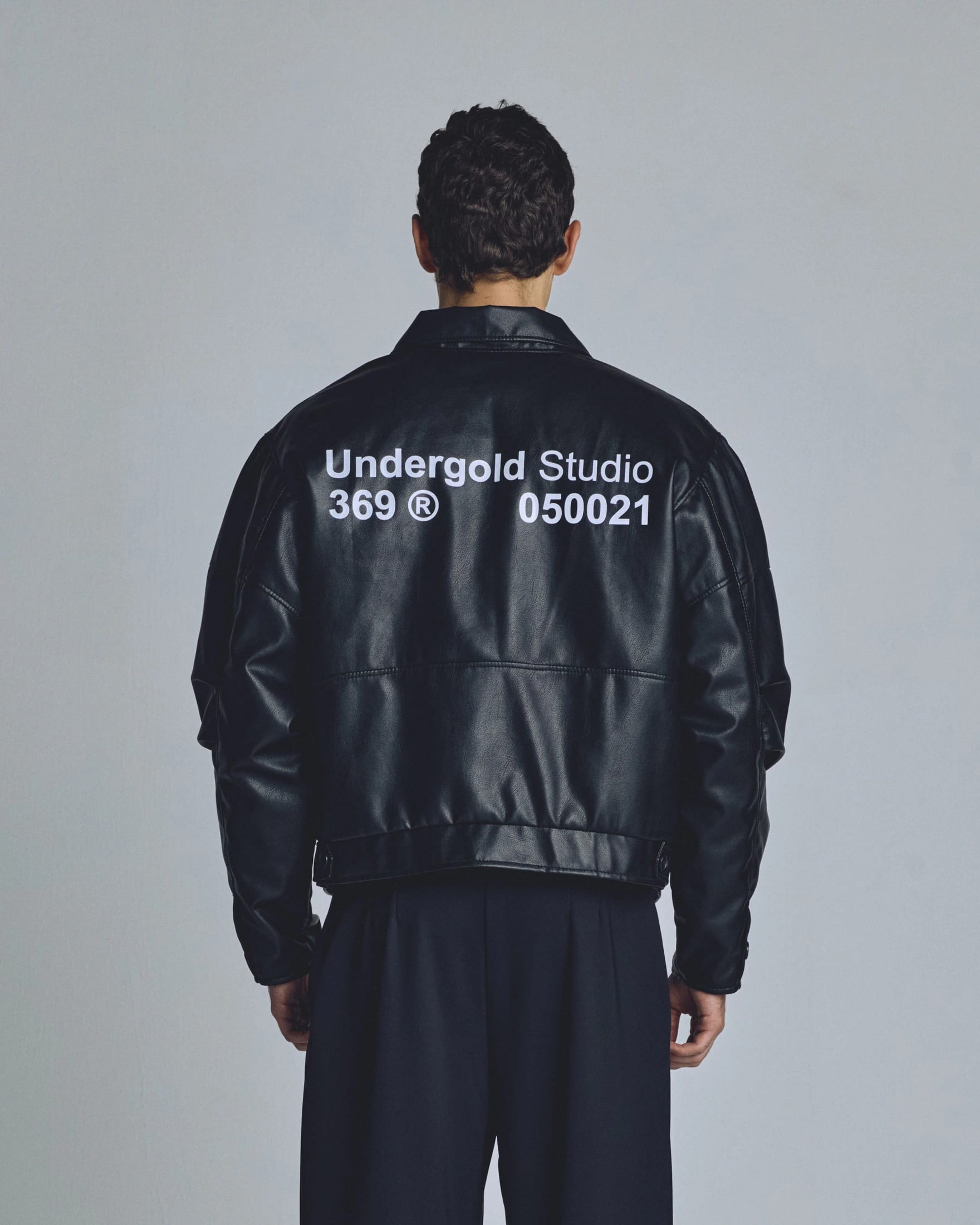 Basics Undergold Studio Leather Boxy Fit Jacket Black - imagen 6