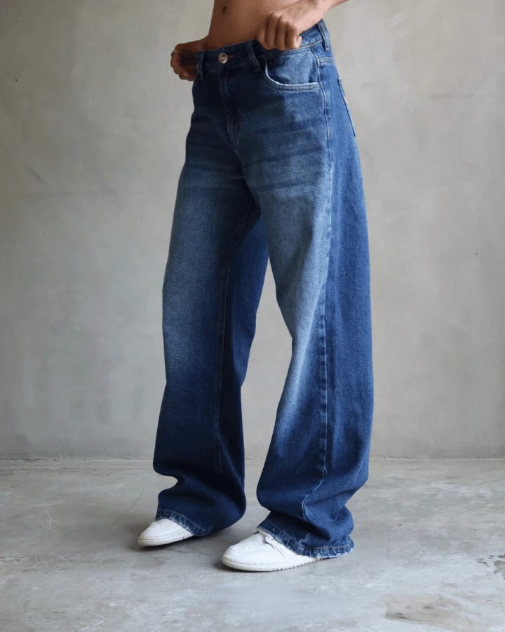 JEAN RELAXED FIT GLITTER STARS BLUE WASHED AZUL - imagen 2