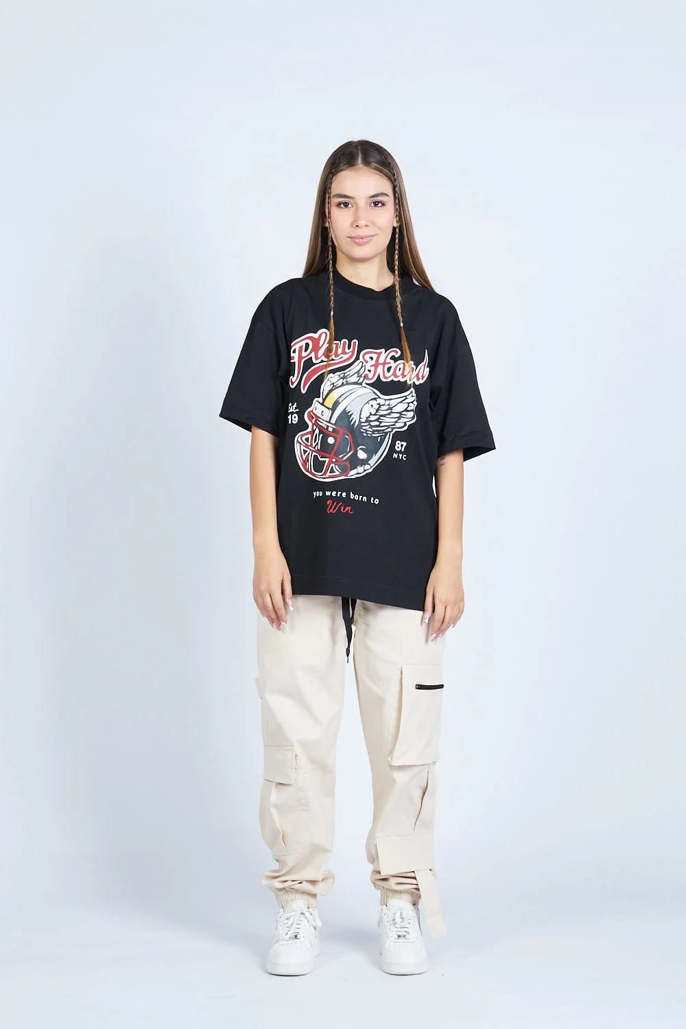 Camiseta oversize PLAY HARD NEGRO | DROP 03 | - imagen 1