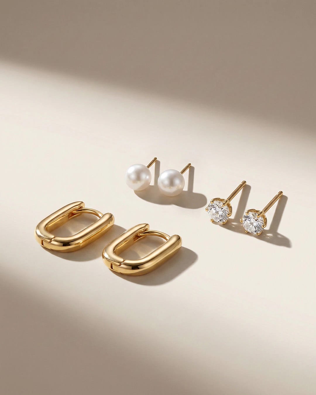 Set X3 Aretes Cuadros Y Básicos - imagen 1
