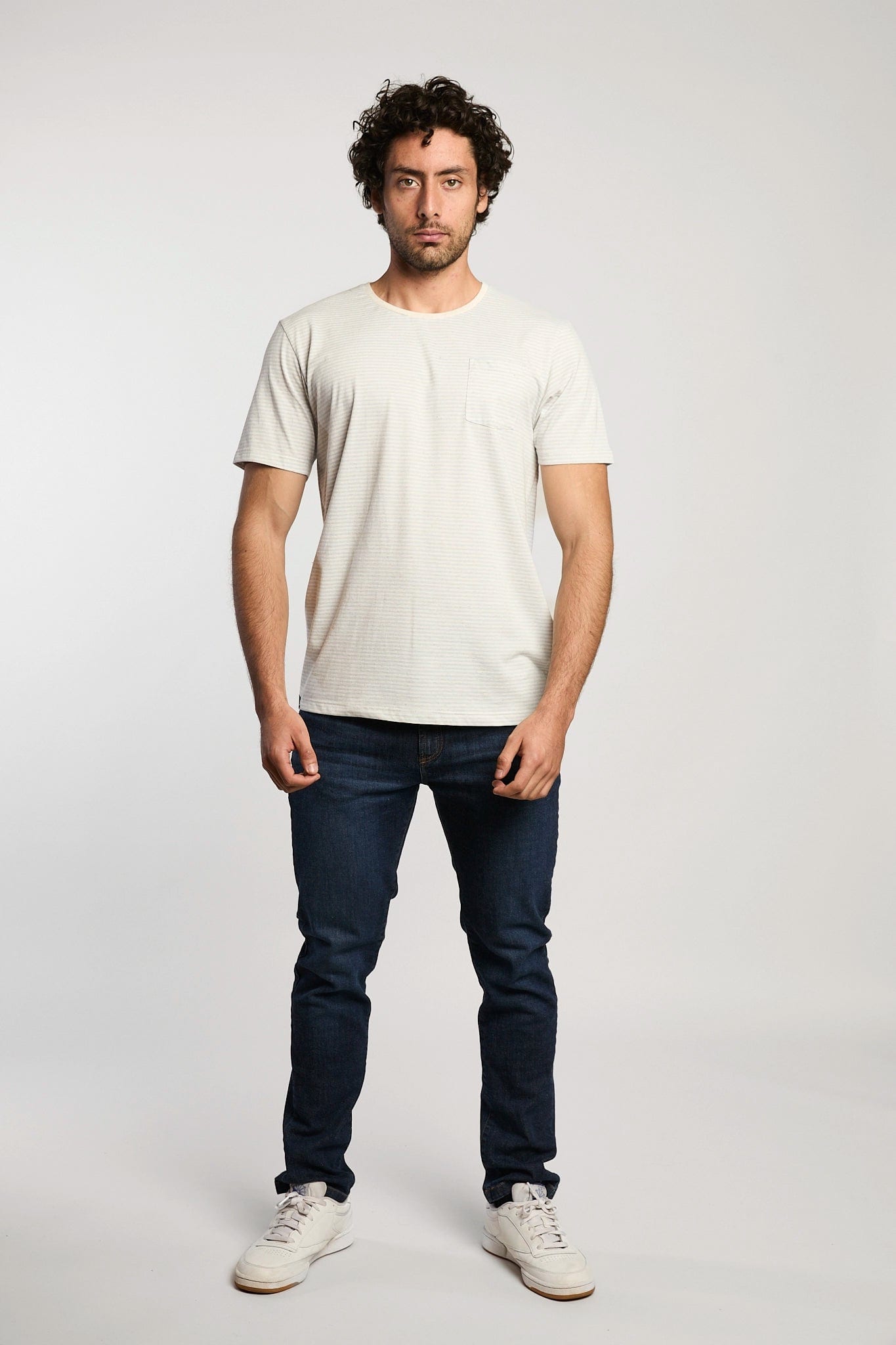 Camiseta Pulsos Ocultos Rayas Azul Claro - imagen 1