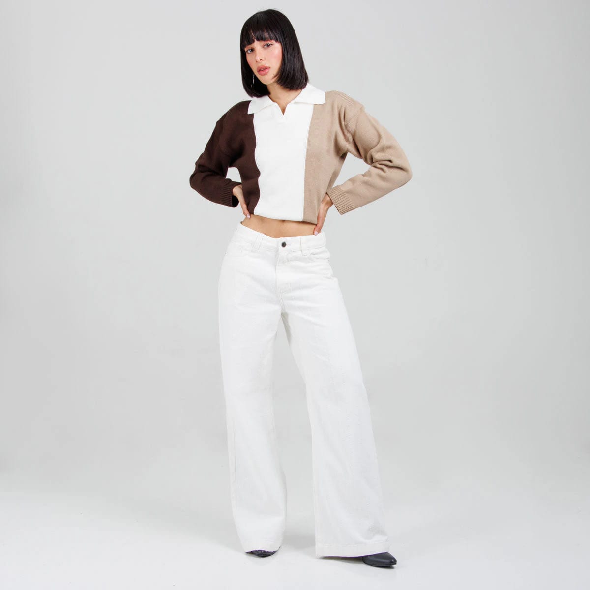 Jean Wide Leg Marfil ax-3150 Rigido Premium - imagen 3