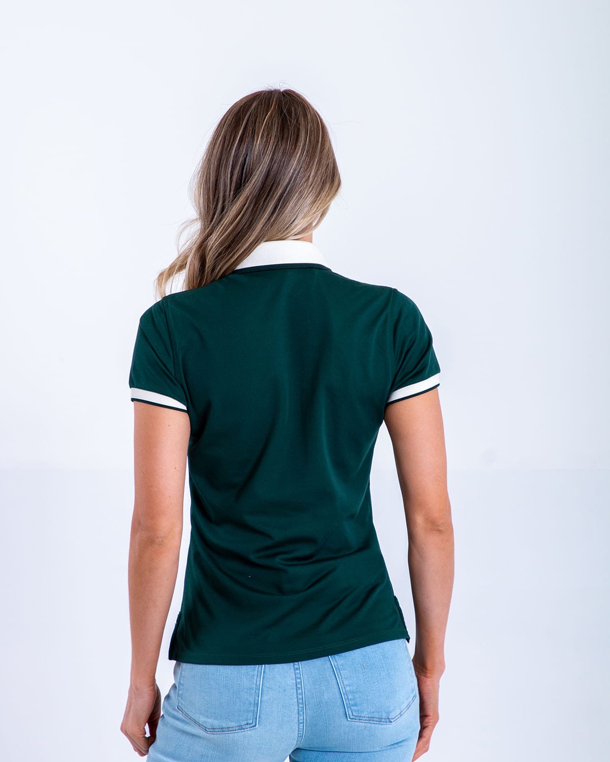 Polo slim verde para mujer - imagen 3