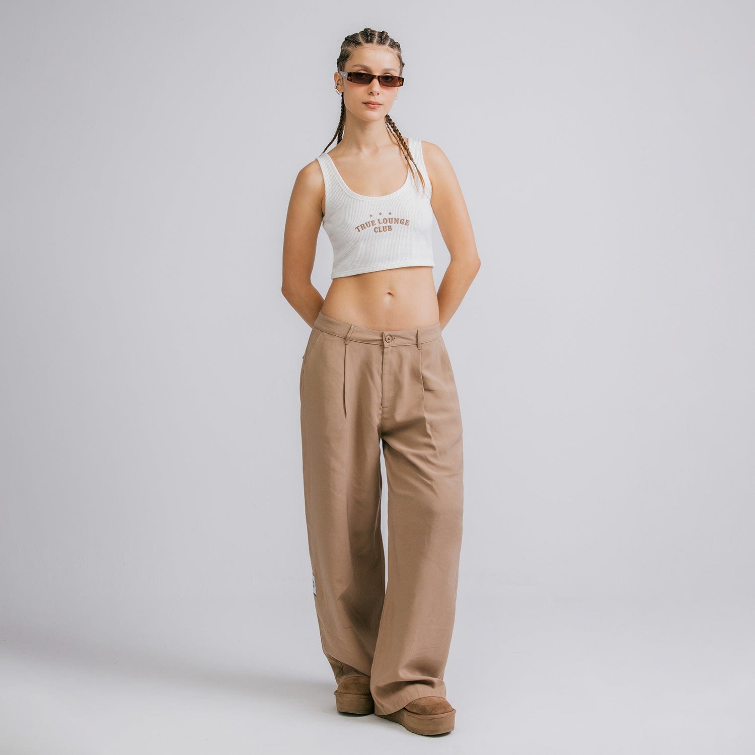 Wide Leg Trousers - Khaki - imagen 2