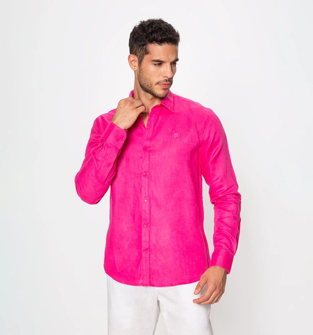 Camisa en lino manga larga regular fit - imagen 6