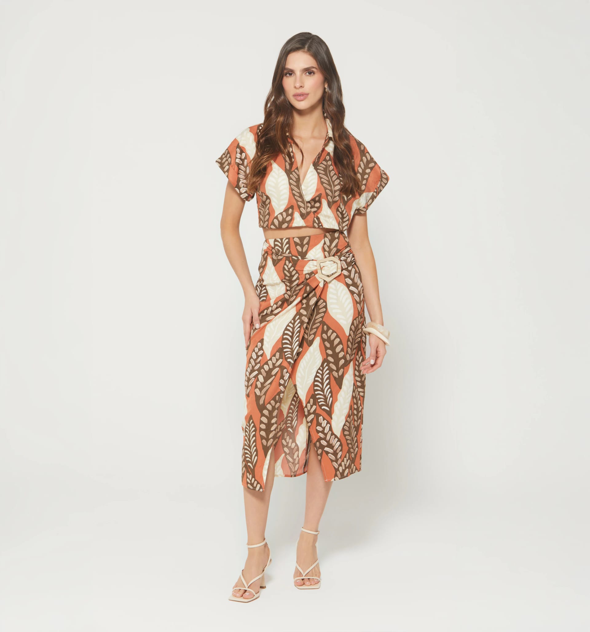 Falda midi con hebilla - imagen 1