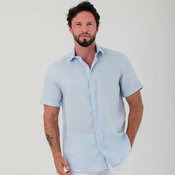 CAMISA MC 100% LINO HOMBRE - imagen 1