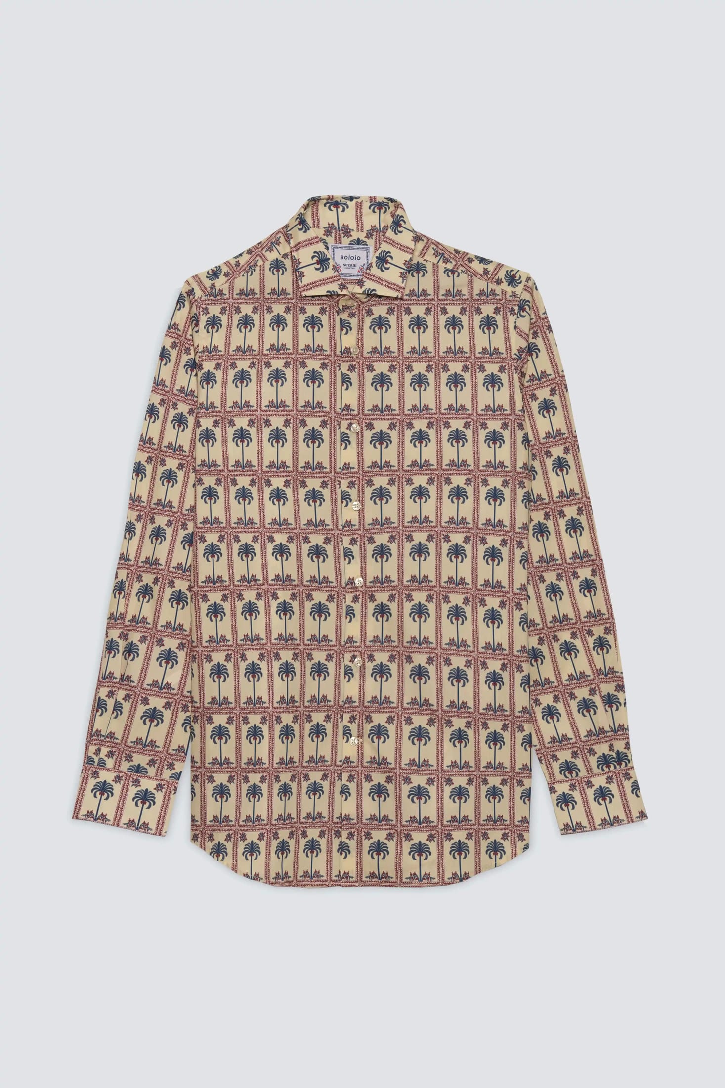 Men's cotton shirt beige tambour - imagen 1