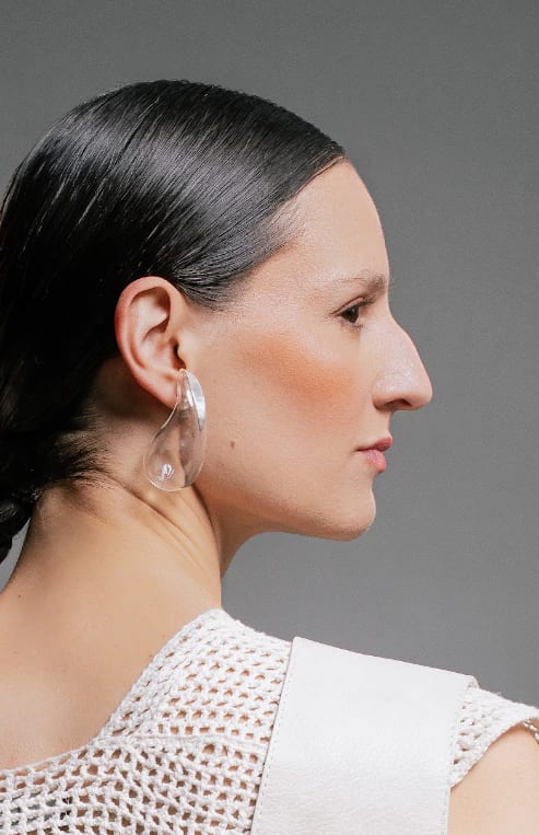 LARGE GLASS DROP EARRINGS - imagen 2