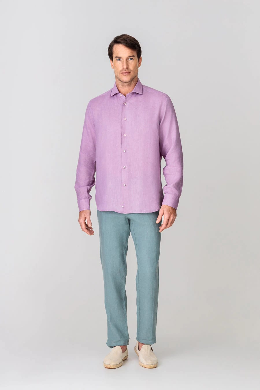 Men's linen pants grey donato - imagen 5