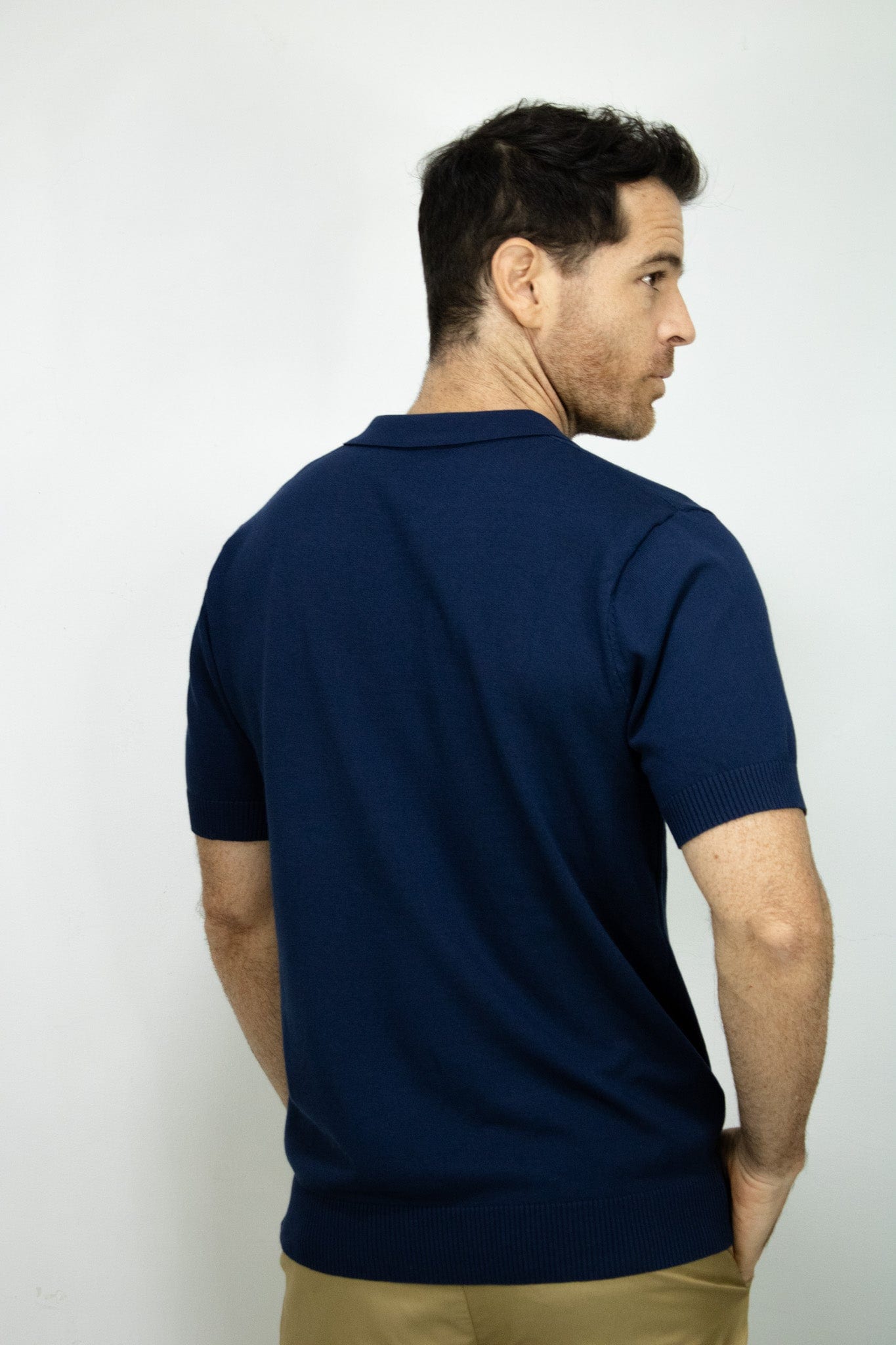 POLO TEJIDA AZUL OSCURO PARA HOMBRE - imagen 3