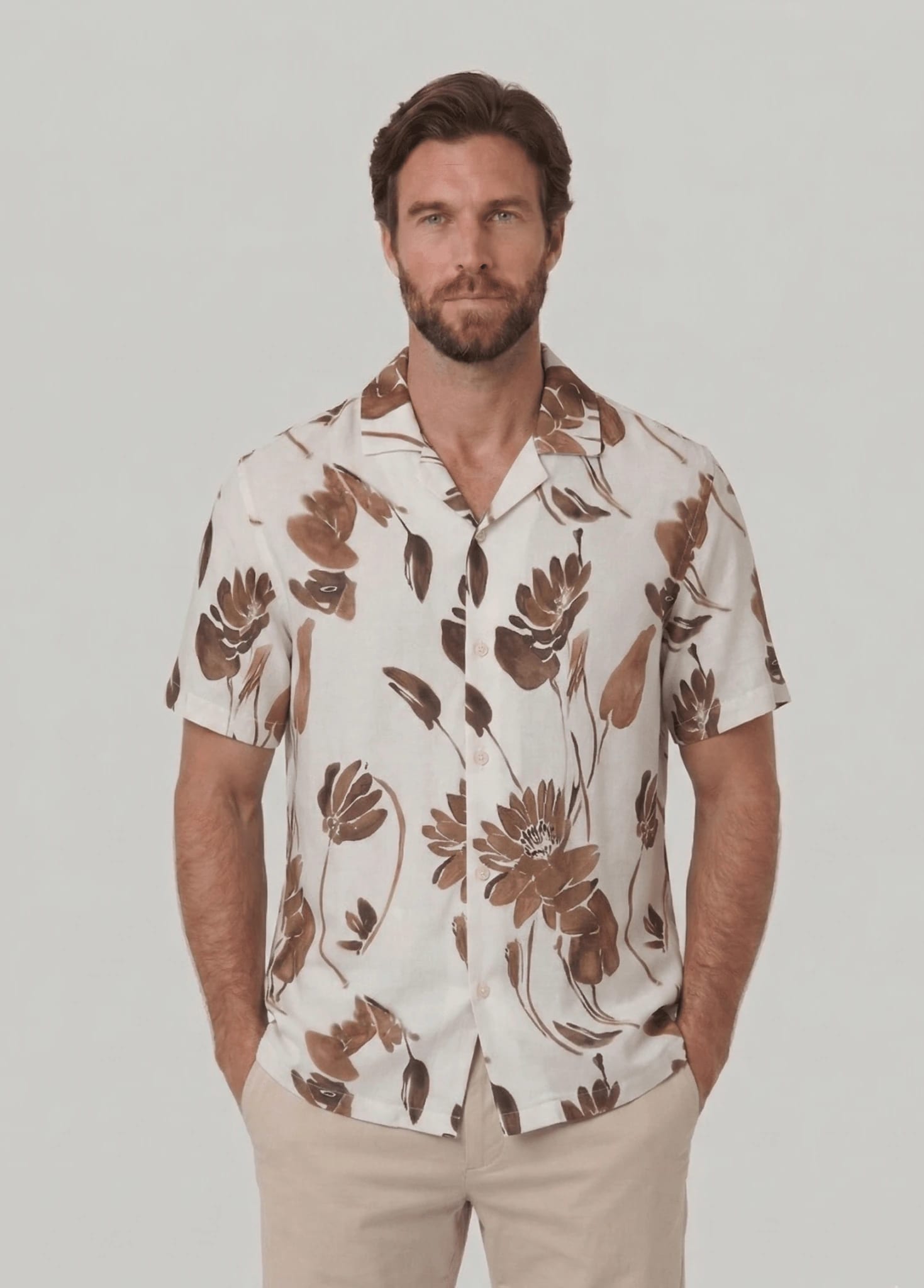 Camisa estampada manga corta para hombre Jon Sonen 027225067 - imagen 1