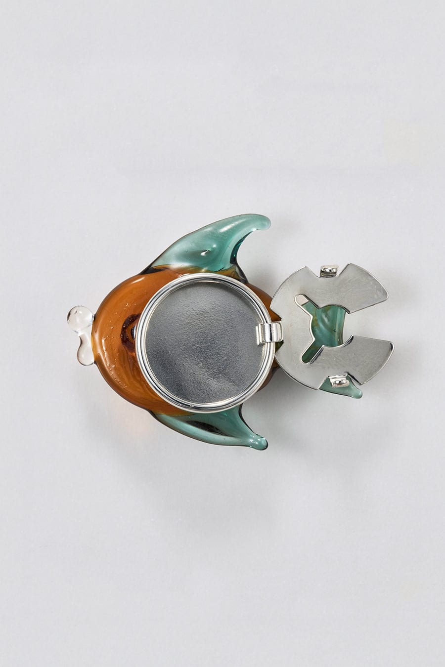 Cubre botón nemo vidrio y oro blanco - imagen 2