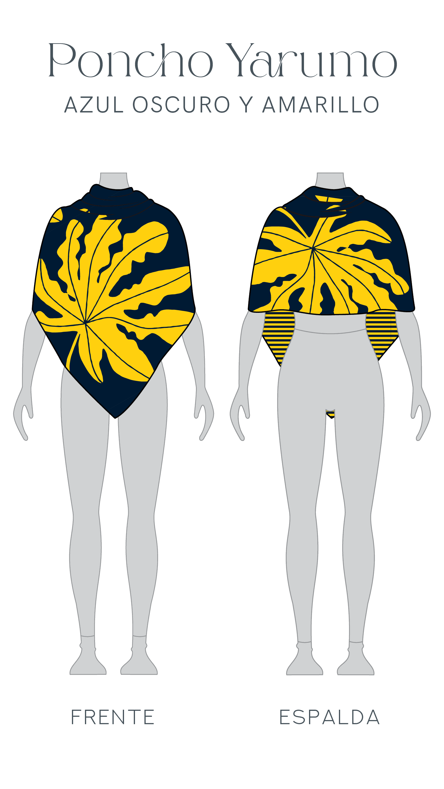 Poncho Yarumo - azul oscuro y amarillo - imagen 4