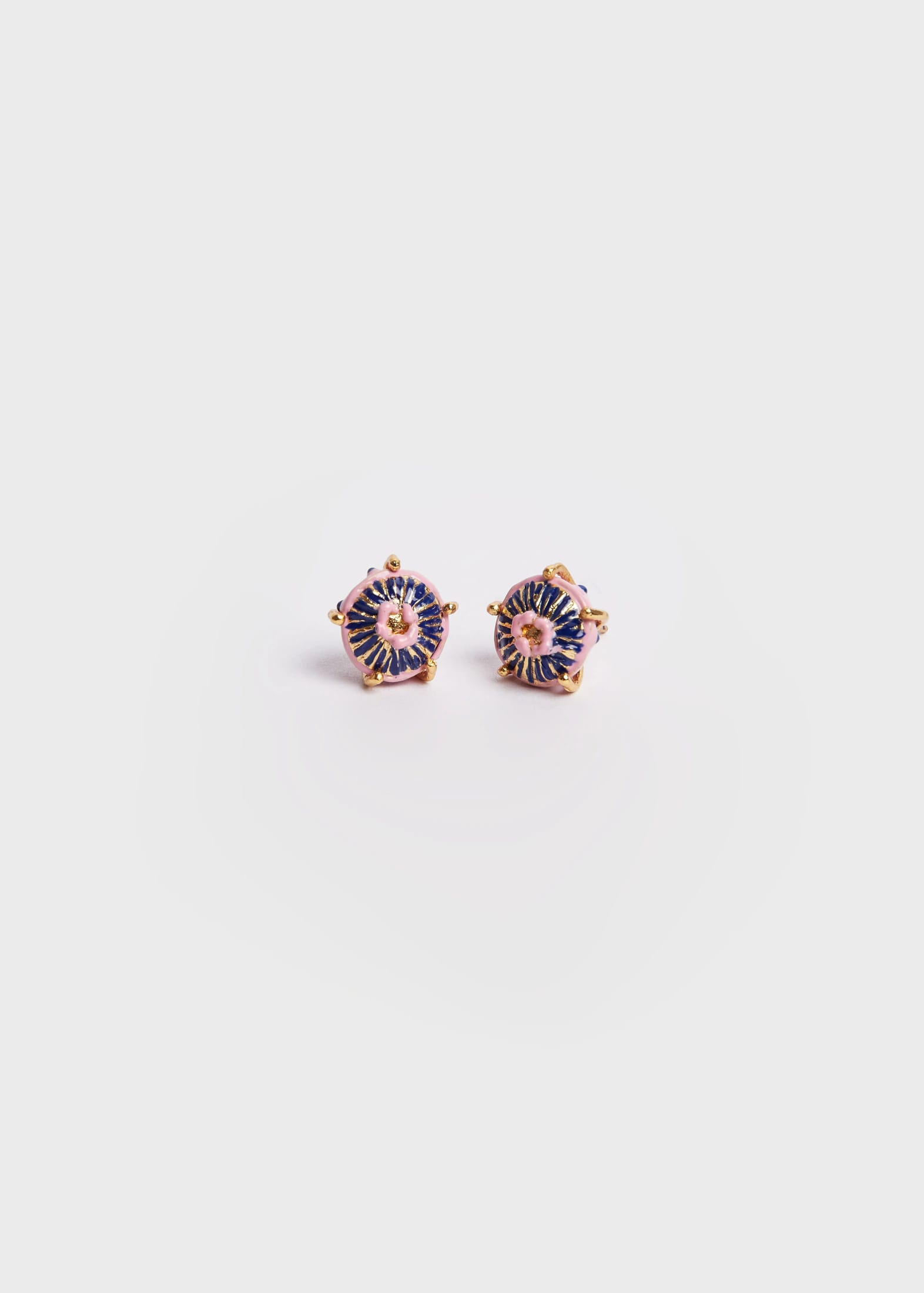 Aretes mini sombrerito azul rosa - imagen 2