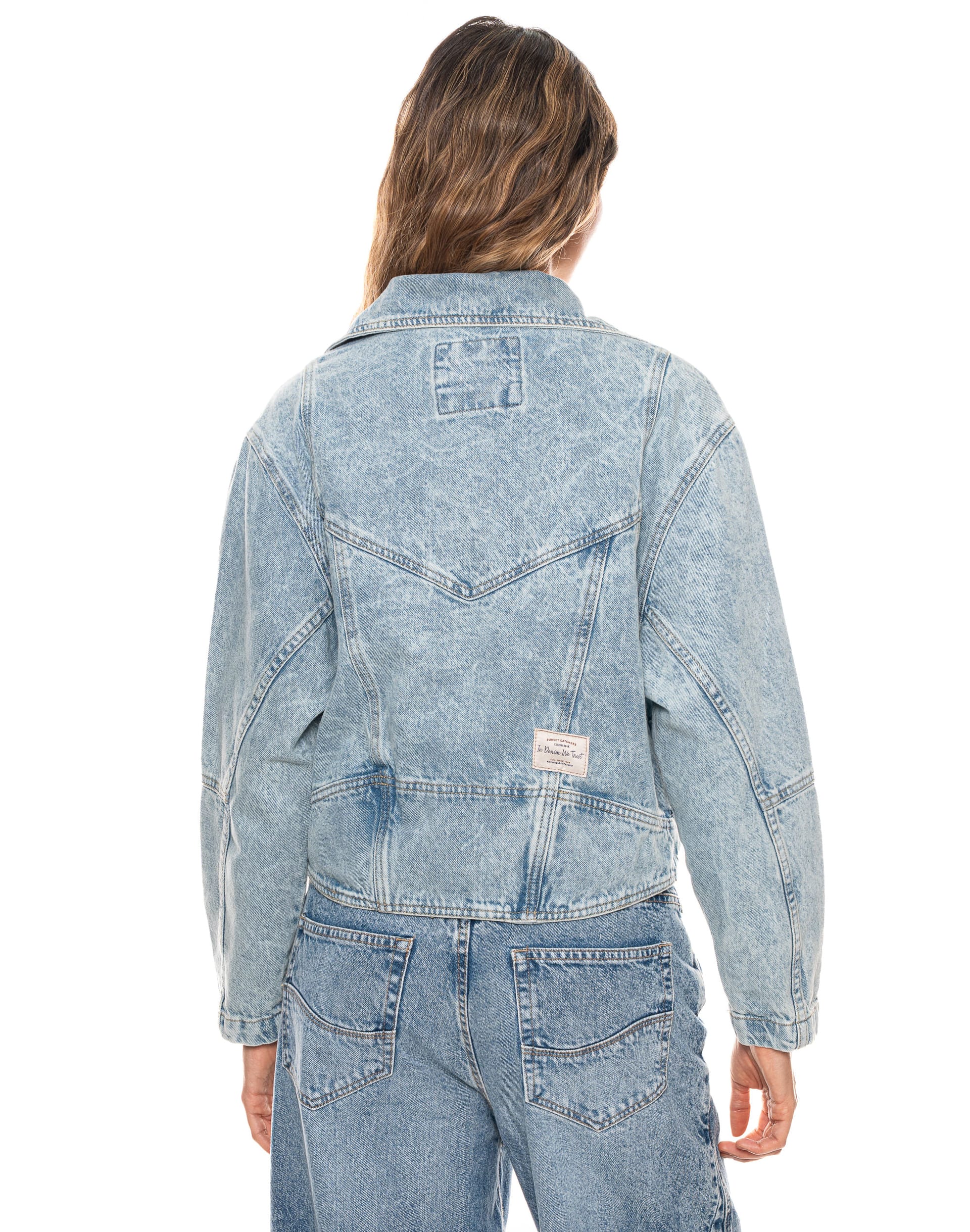 Chaqueta Biker Denim Tiro Regular Indigo - imagen 6