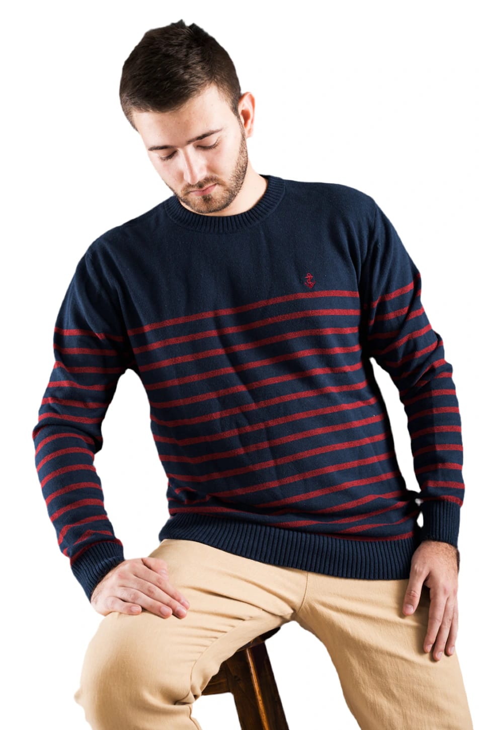 Saco Navy Rayas Rojas - imagen 1