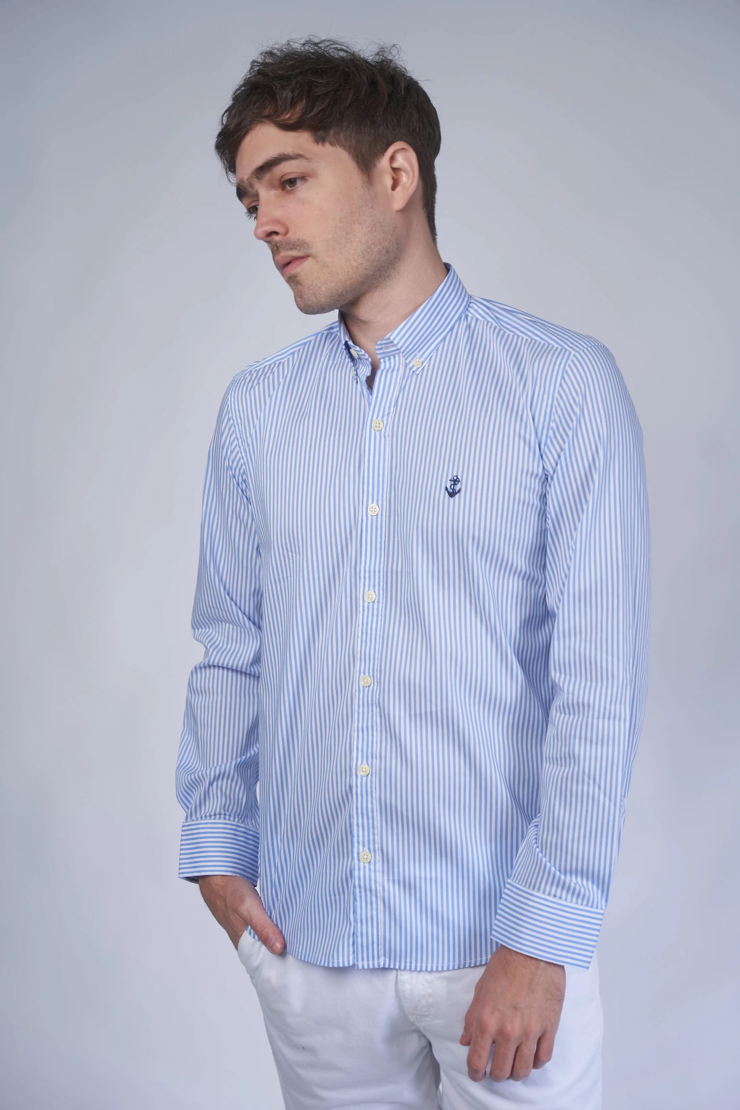 Camisa Rayas Azul Claro - imagen 2
