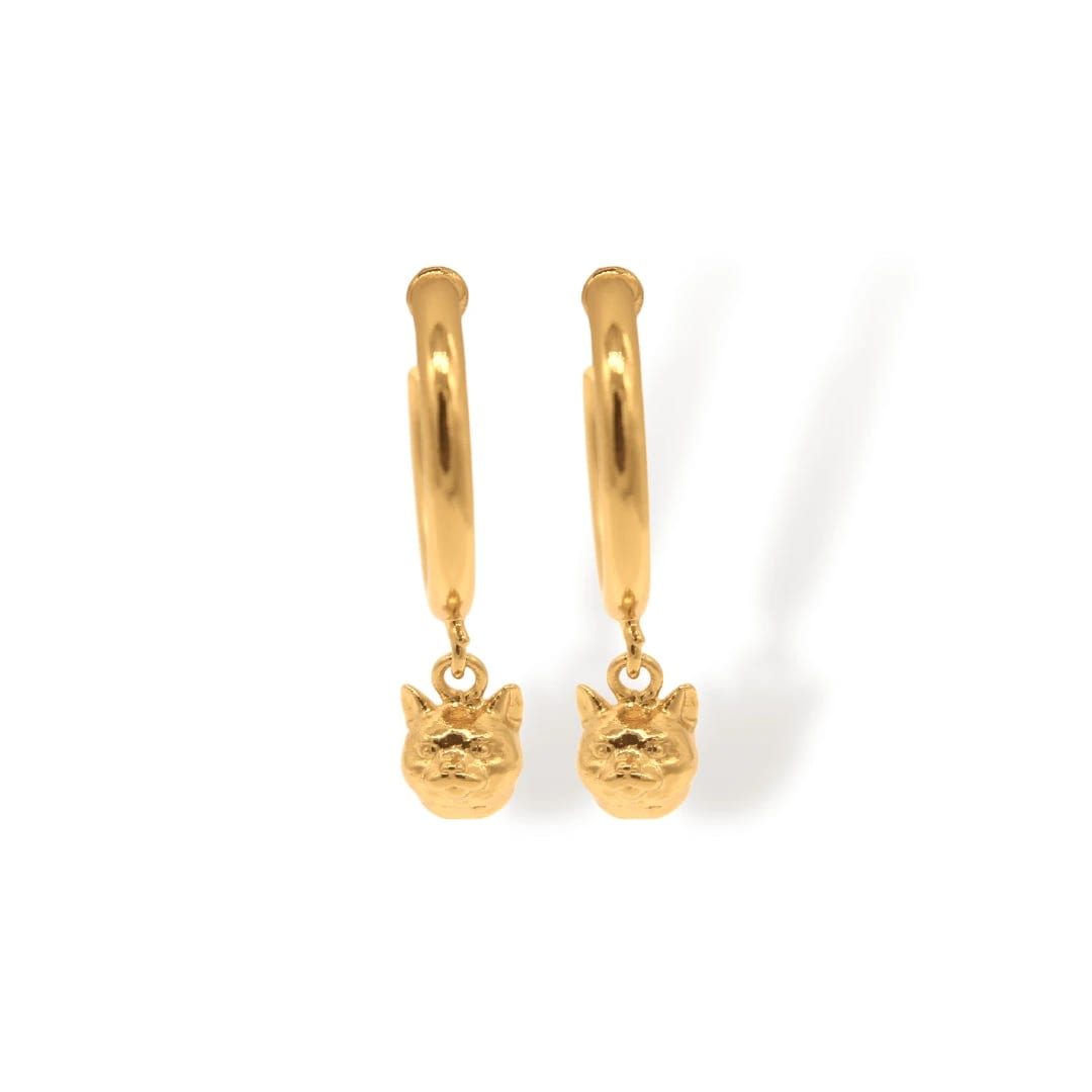 Candongas pequeñas cabeza de gato - imagen 1