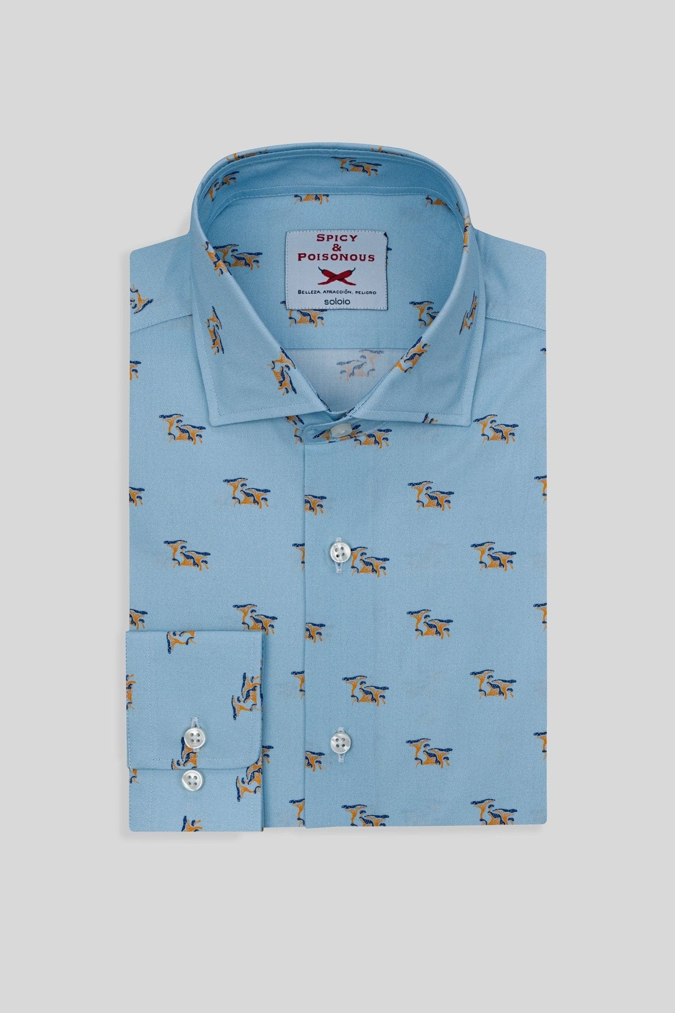 Men's cotton shirt sky blue lorenzo - imagen 3