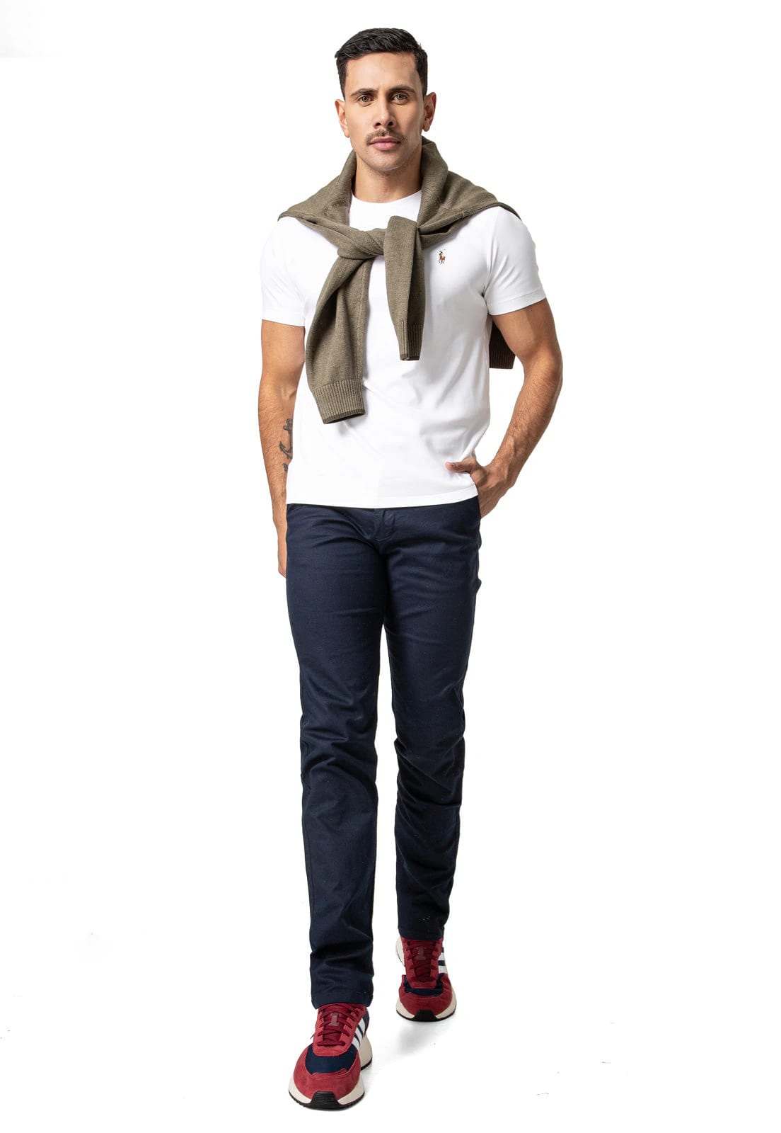 Pantalon dril azul oscuro con textura - imagen 9
